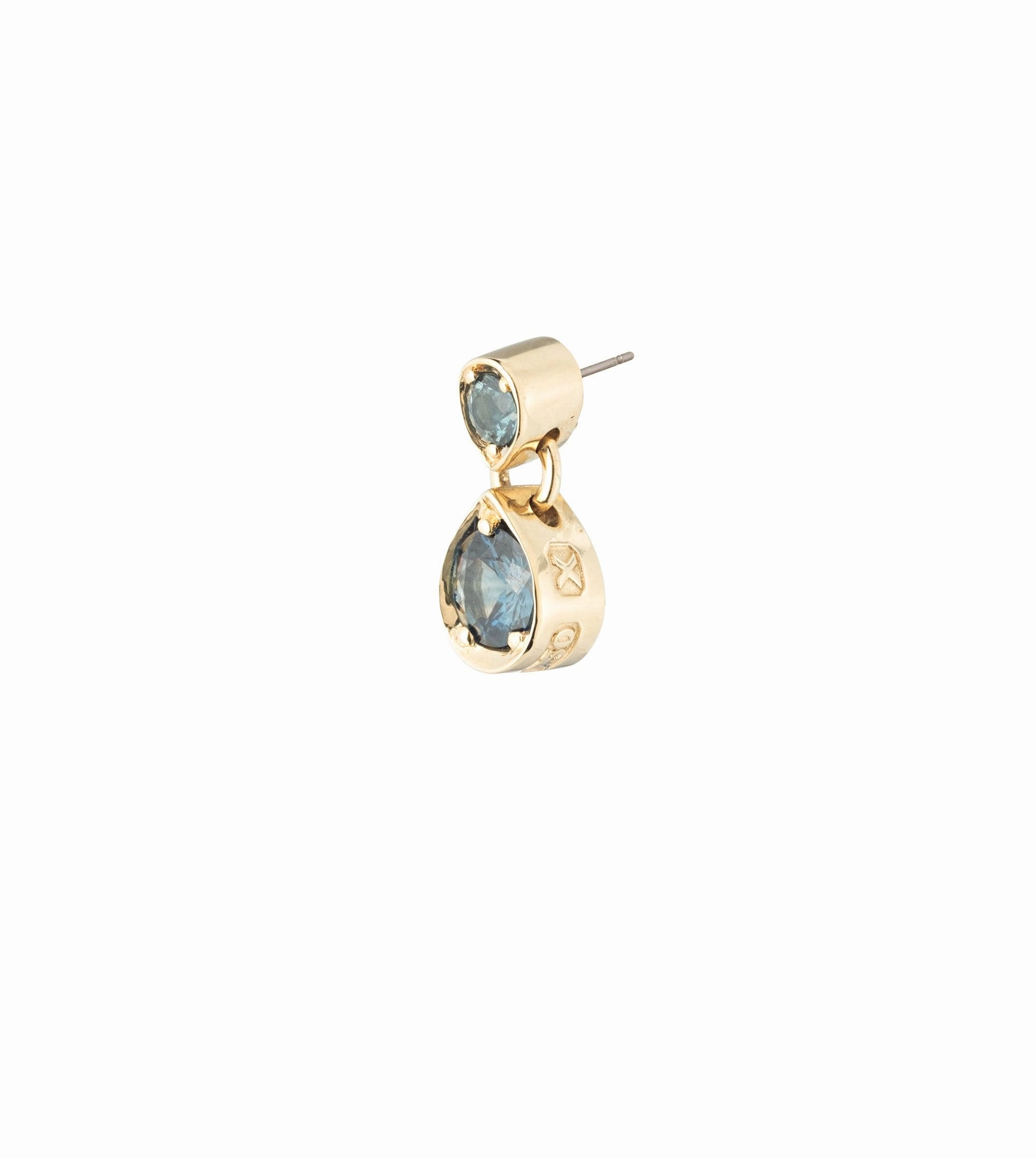 Forever & Always a Pair - Love : Teal Sapphire Gemstone Double Drop Earring