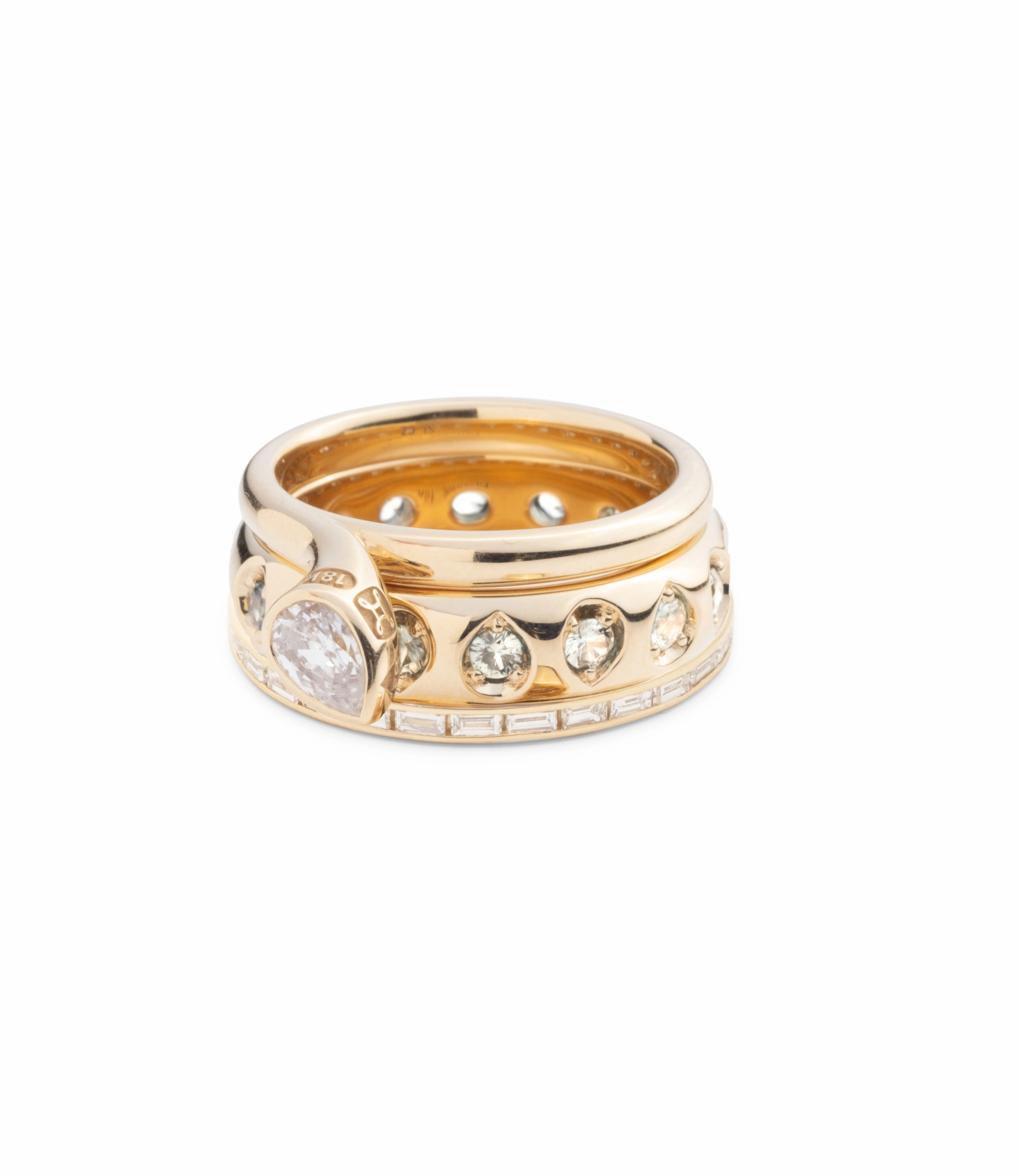 Forever & Always a Pair and Eternity Ring Stack : in Yellow Gold with Diamonds