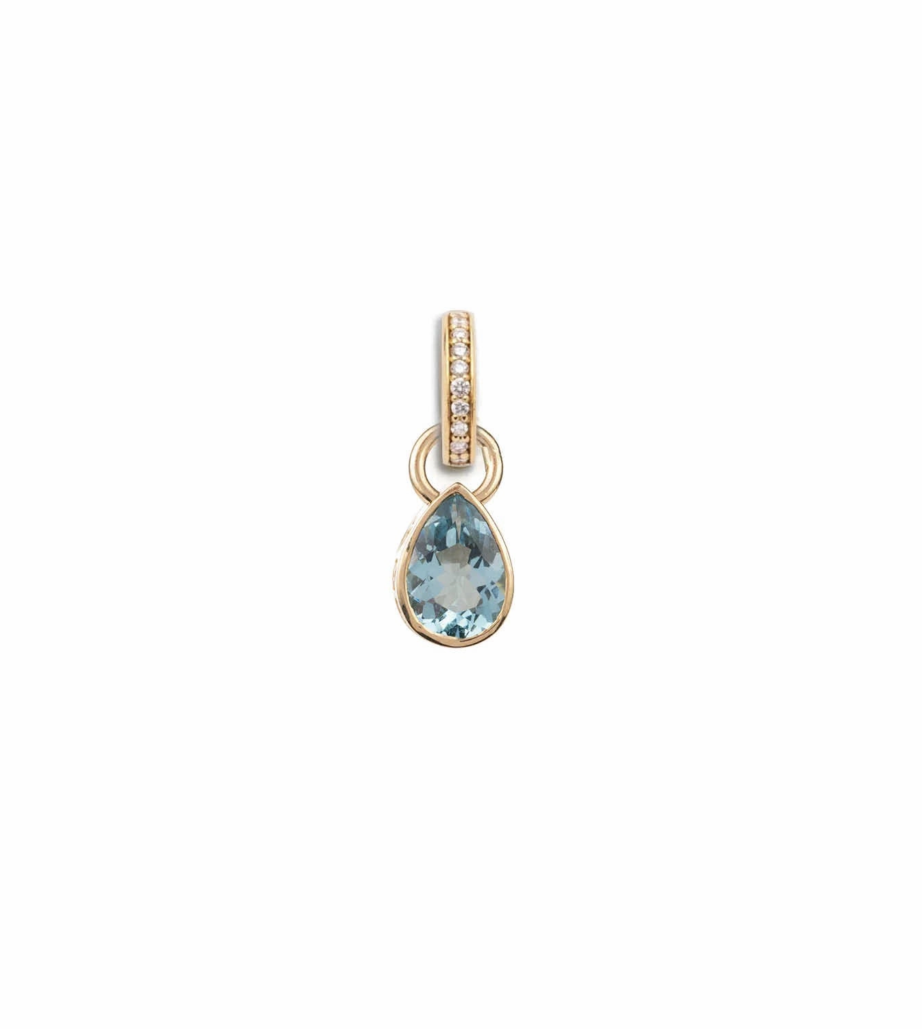 Forever & Always a Pair Aquamarine Pear Pendant : in Yellow Gold with an Annex Link