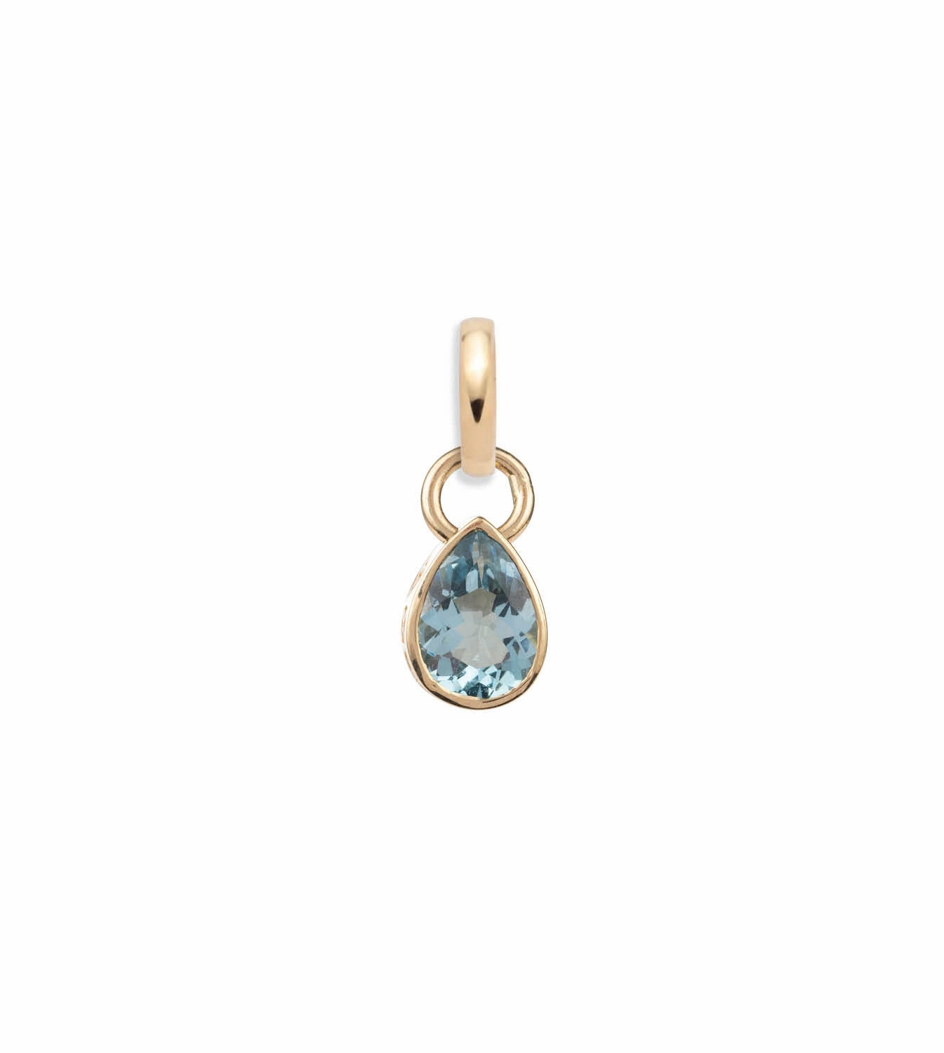 Forever & Always a Pair Aquamarine Pear Pendant : in Yellow Gold with an Annex Link