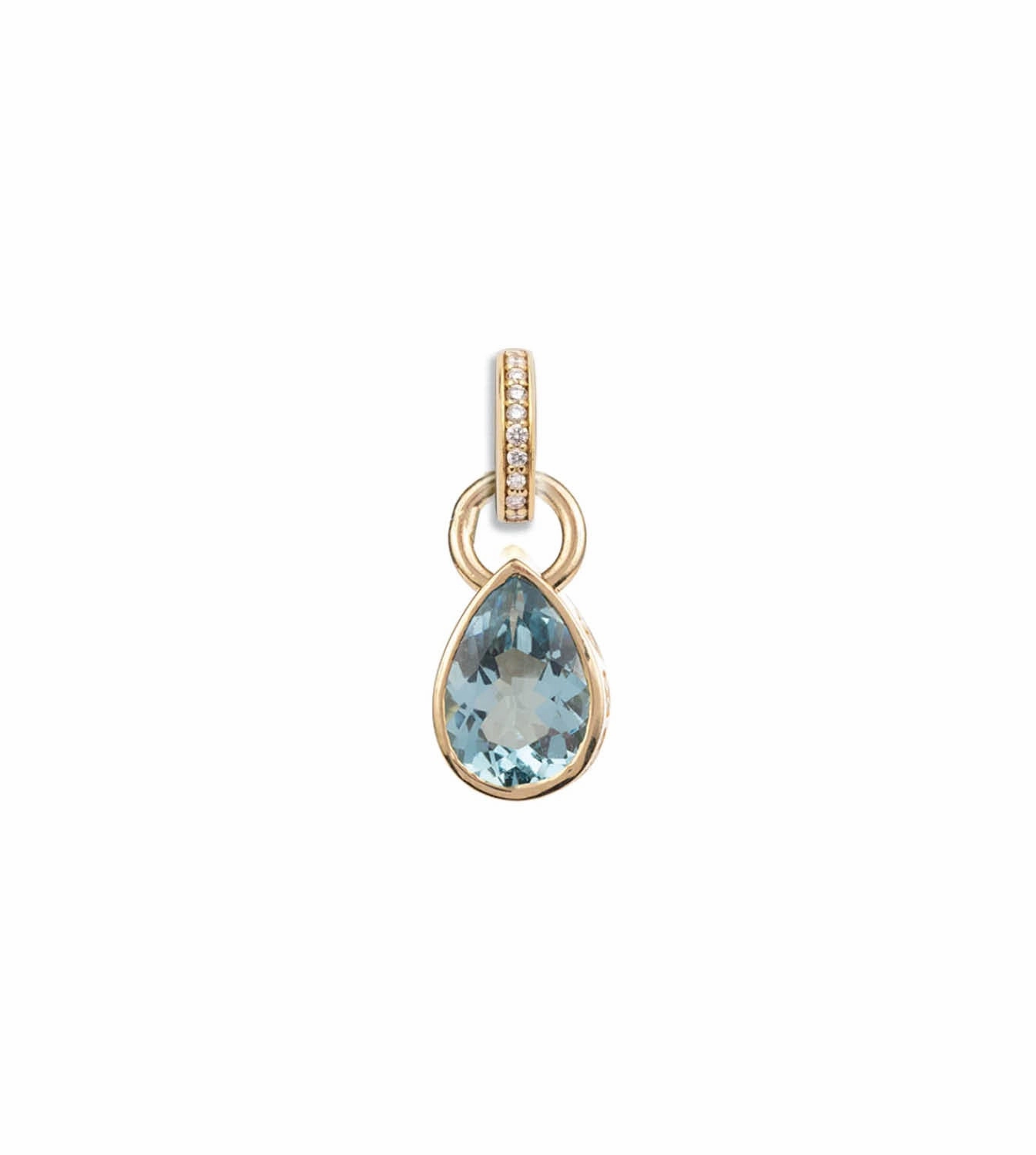Forever & Always a Pair Aquamarine Pear Pendant : in Yellow Gold with an Annex Link