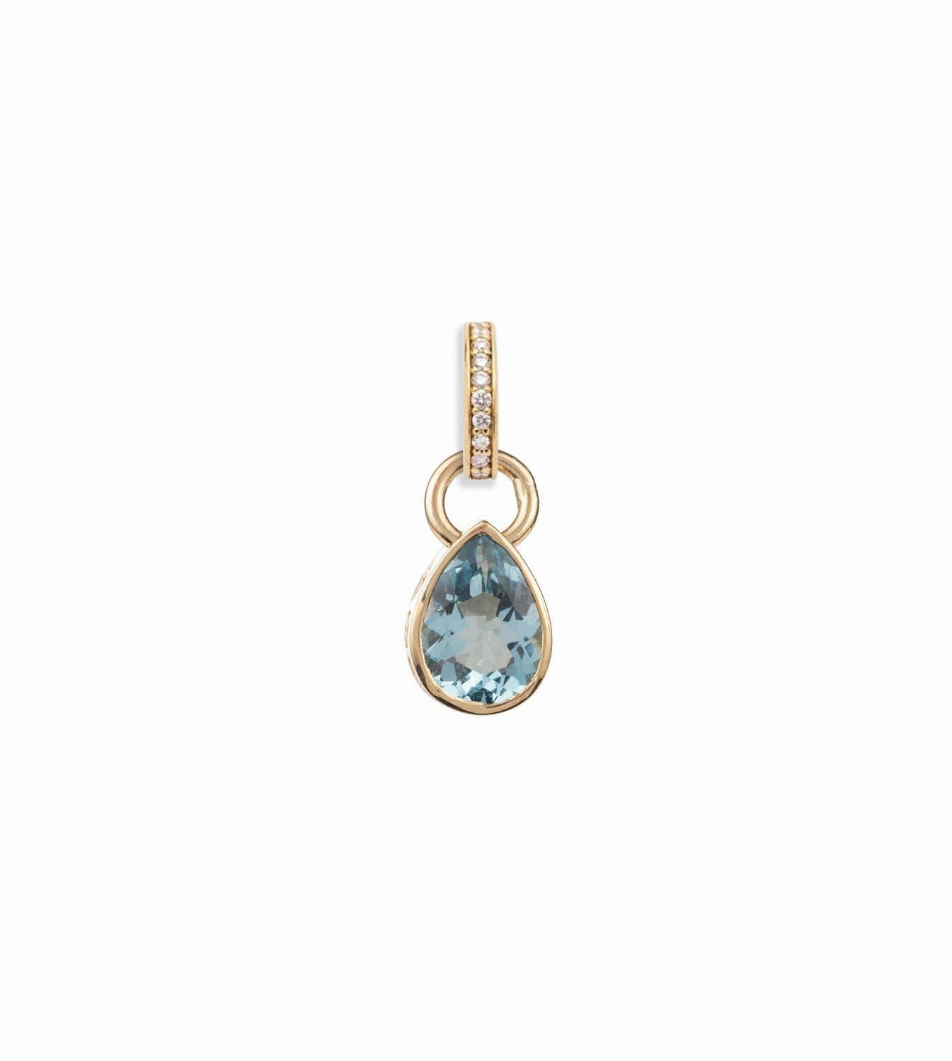 Forever & Always a Pair Aquamarine Pear Pendant : in Yellow Gold with an Annex Link