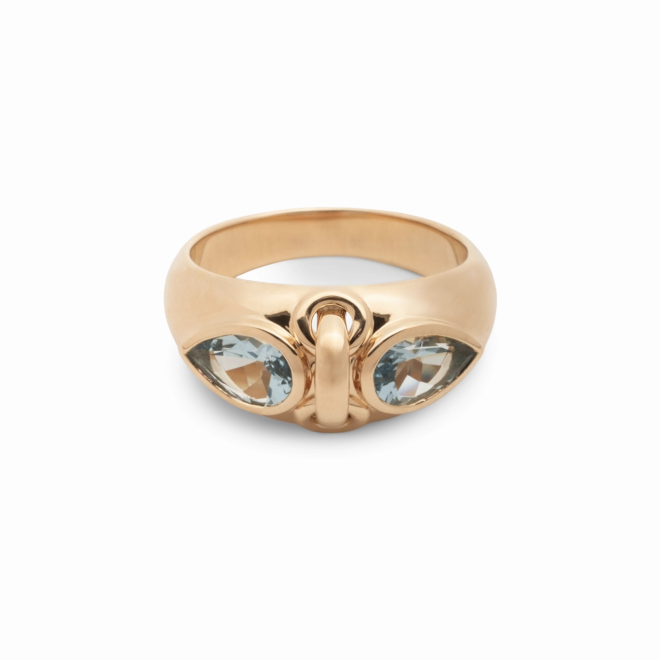 Forever & Always a Pair Aquamarine Ring : in Yellow Gold
