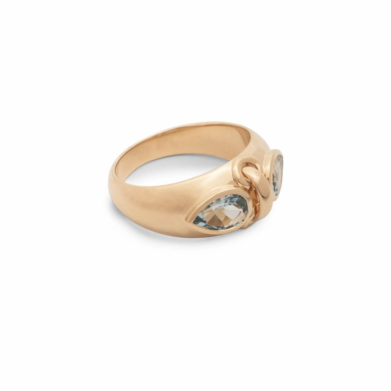 Forever & Always a Pair Aquamarine Ring : in Yellow Gold