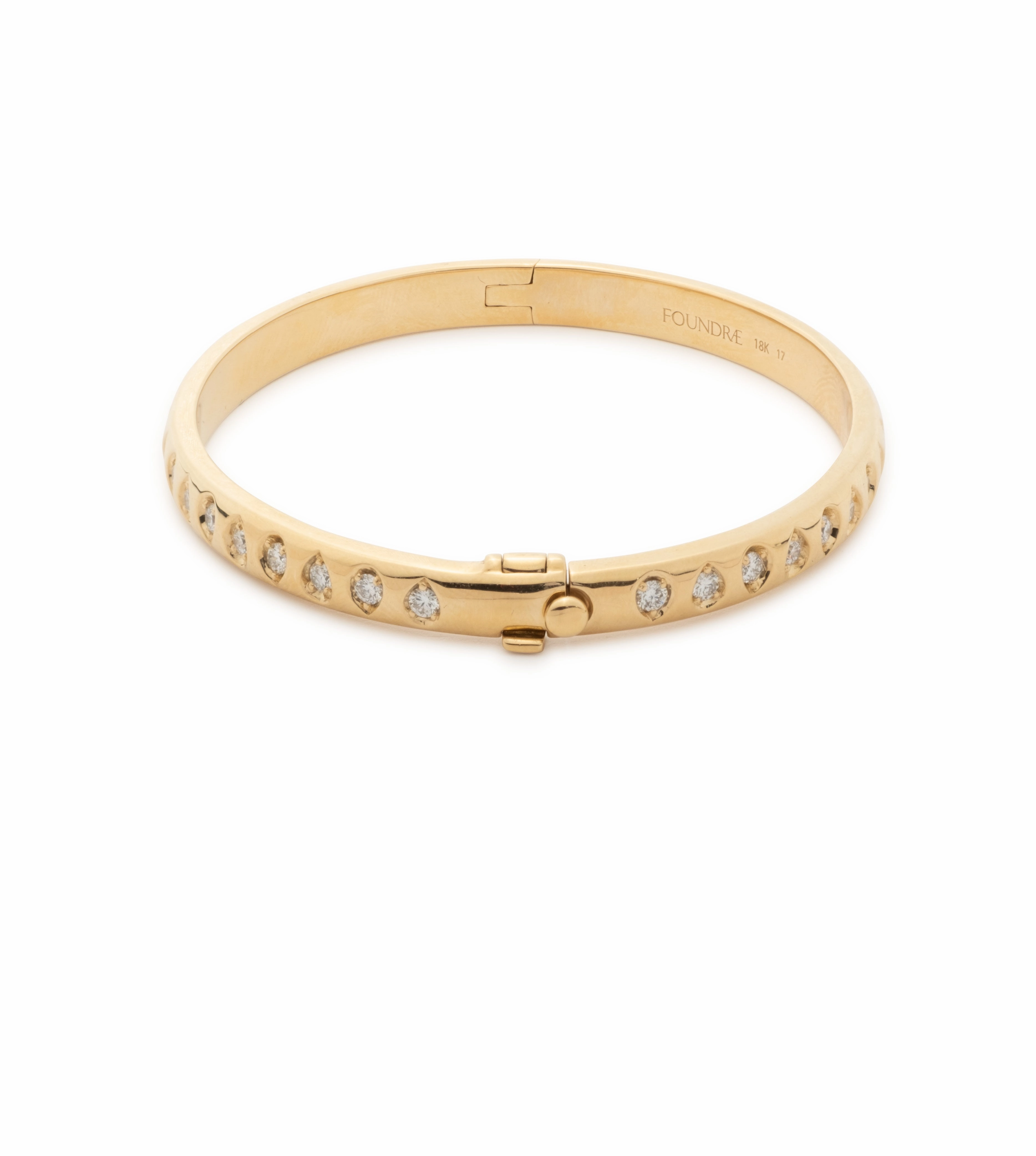 Forever & Always a Pair Bangle : in Yellow Gold with Pear Diamonds