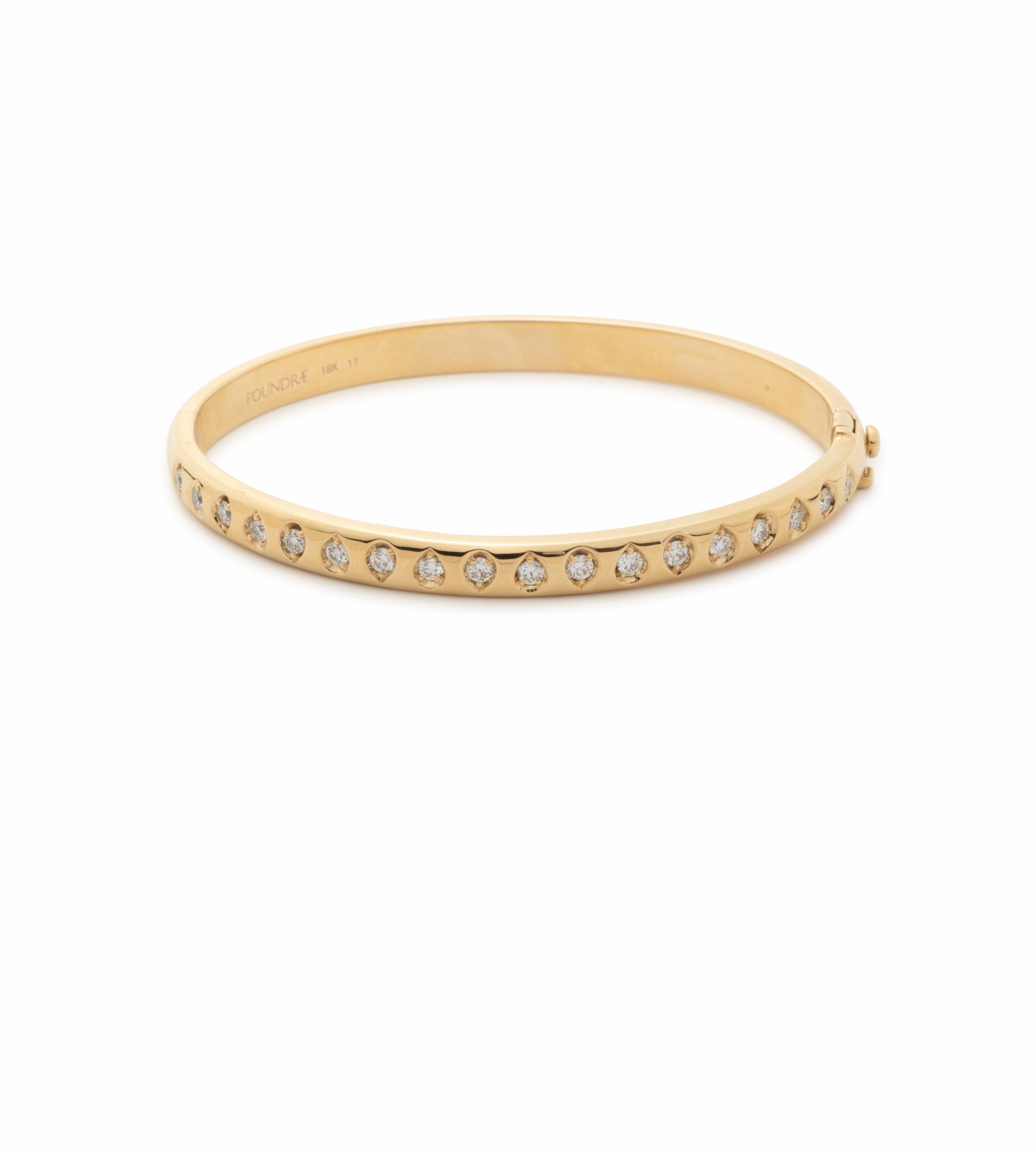 Forever & Always a Pair Bangle : in Yellow Gold with Pear Diamonds
