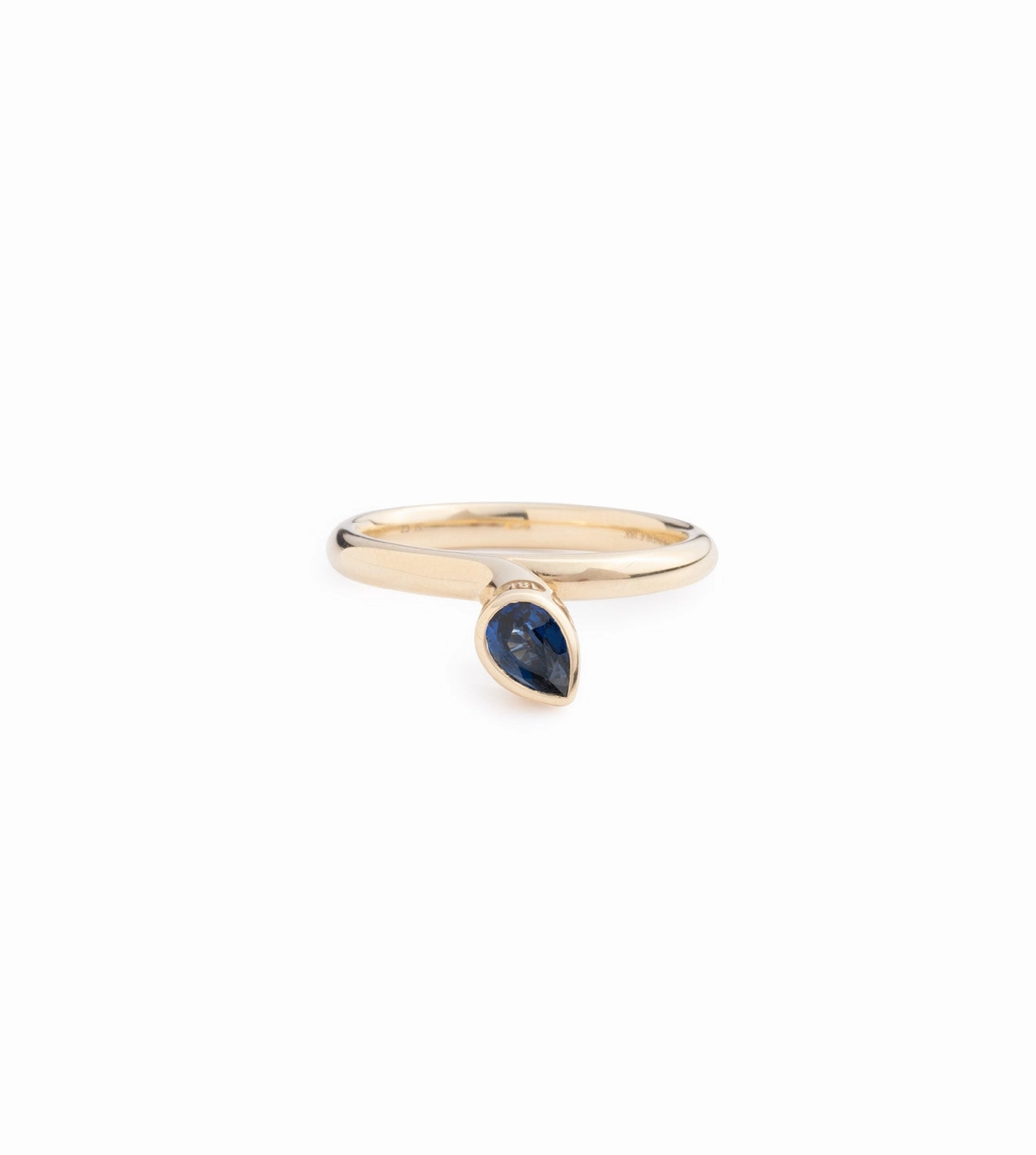 Forever & Always a Pair Blue Sapphire Bookend Ring : in Yellow Gold
