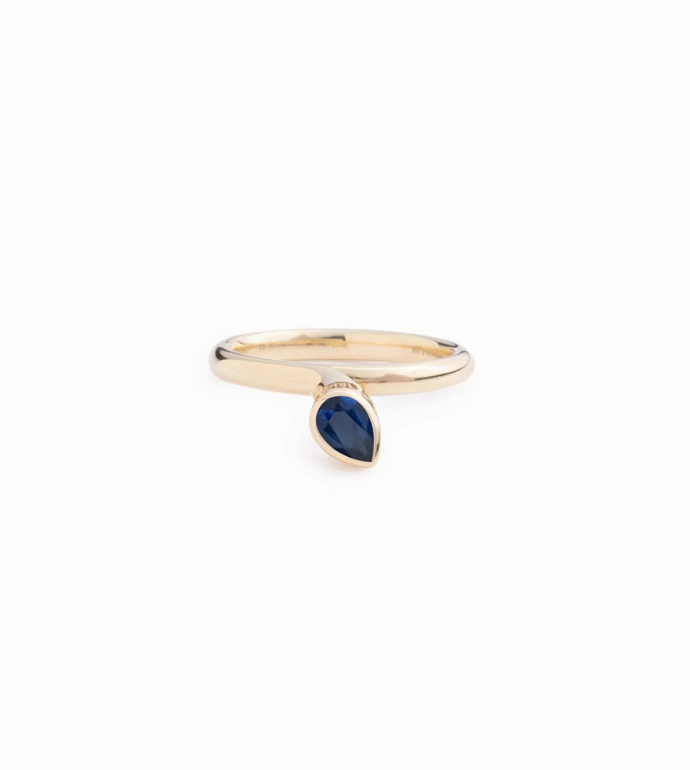 Forever & Always a Pair Blue Sapphire Bookend Ring : in Yellow Gold