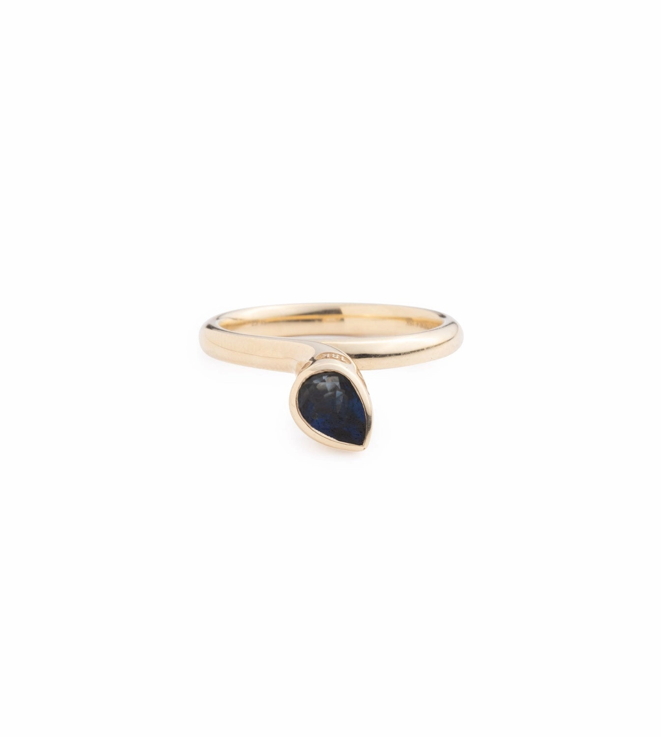 Forever & Always a Pair Blue Sapphire Bookend Ring : in Yellow Gold