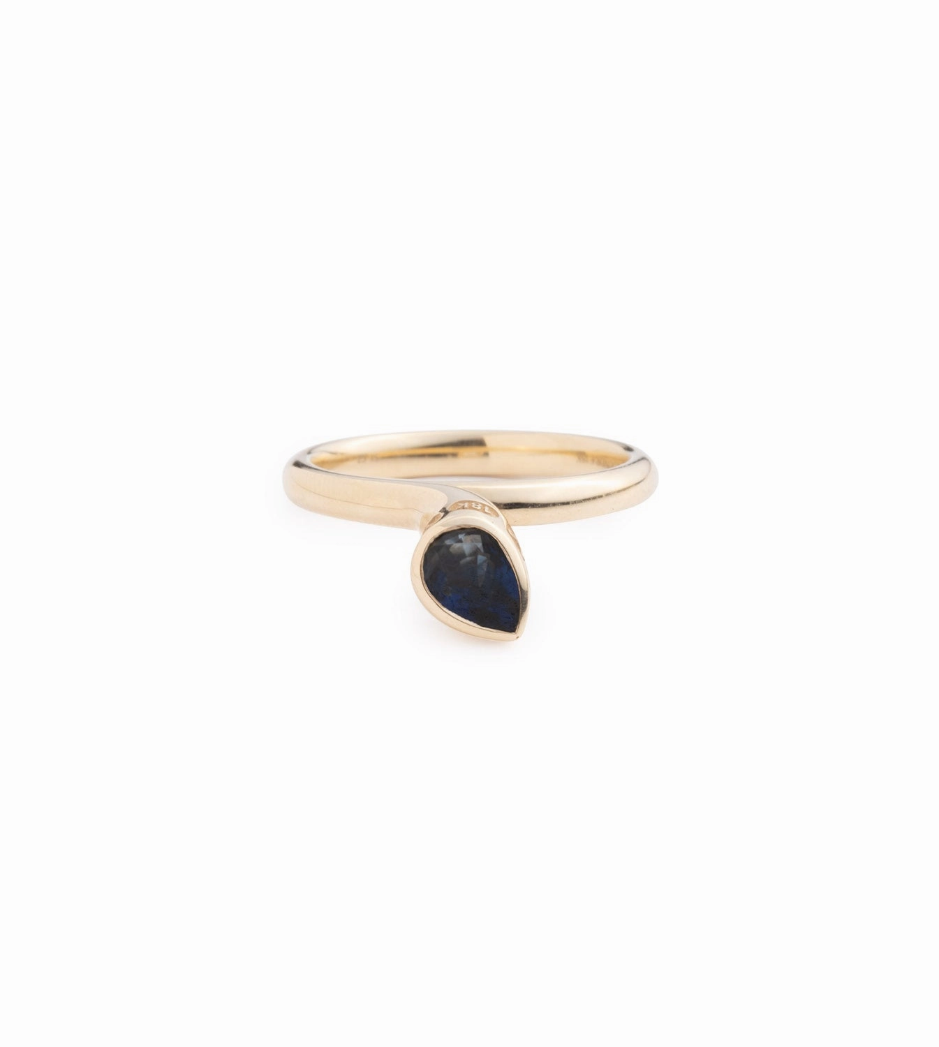 Forever & Always a Pair Blue Sapphire Bookend Ring : in Yellow Gold