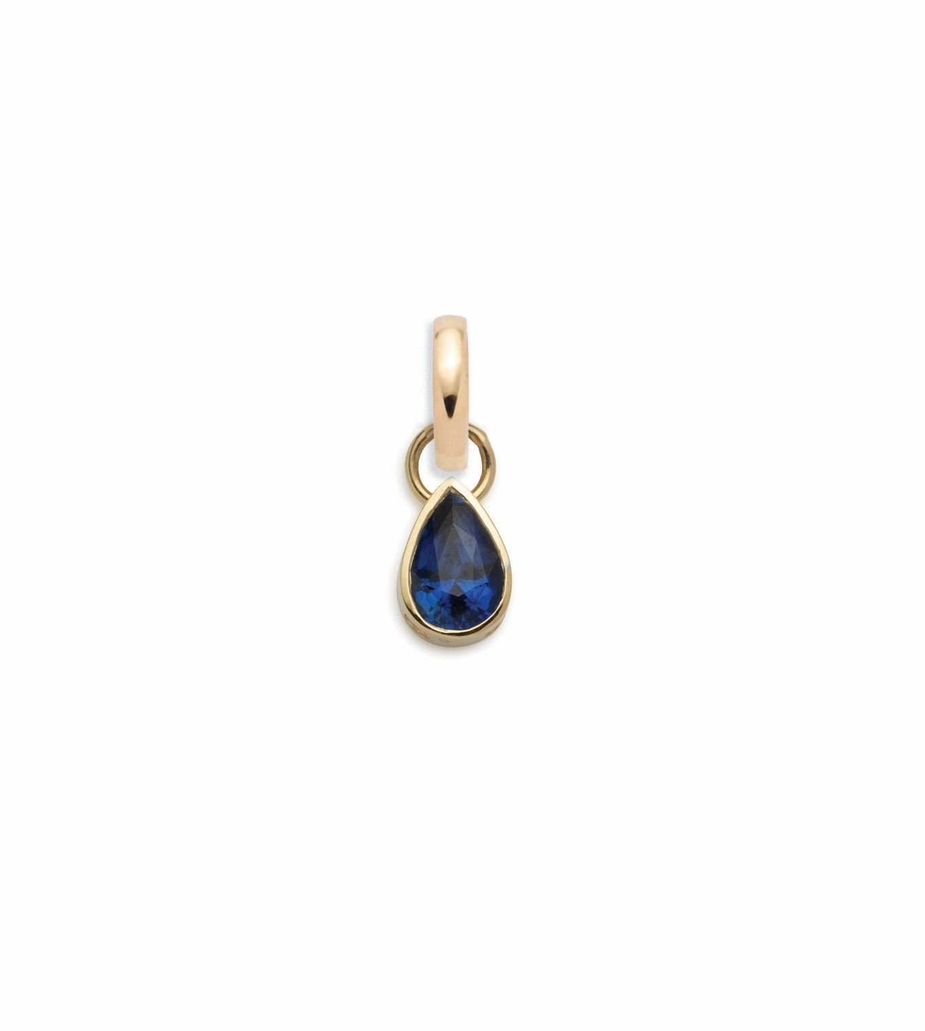 Forever & Always a Pair Blue Sapphire Pear Pendant : in Yellow Gold with an Annex Link