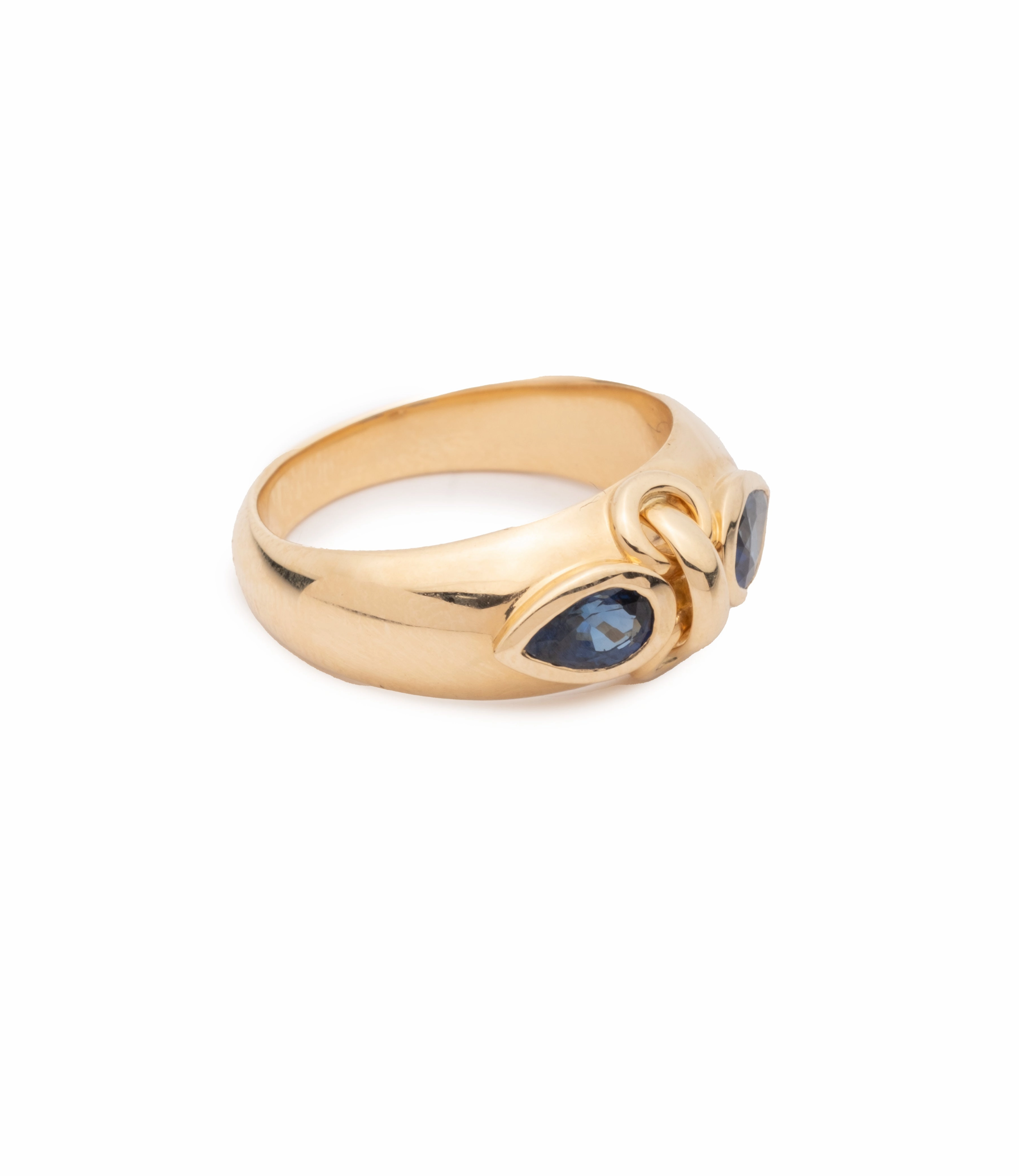 Forever & Always a Pair Blue Sapphire Ring : in Yellow Gold