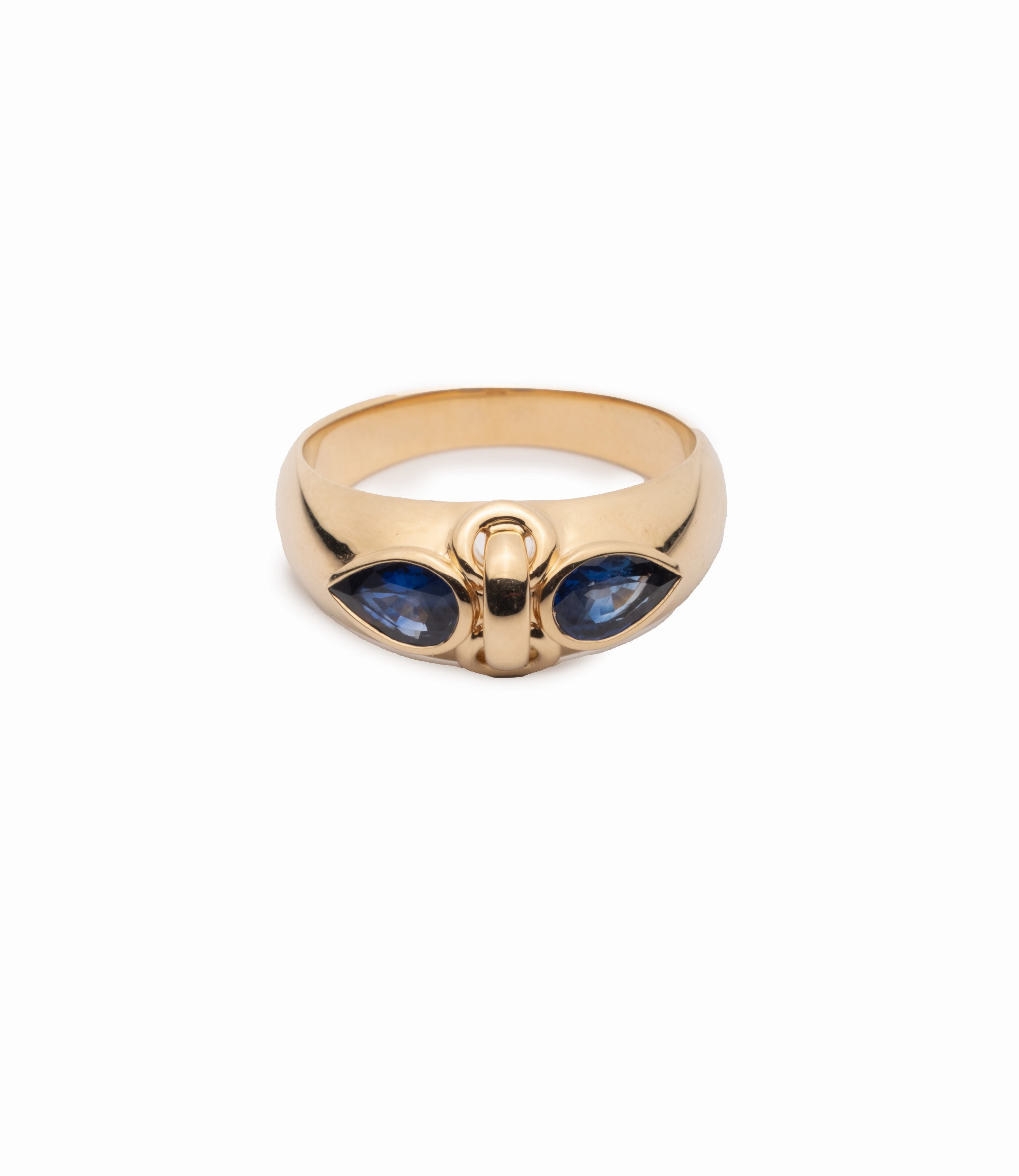 Forever & Always a Pair Blue Sapphire Ring : in Yellow Gold