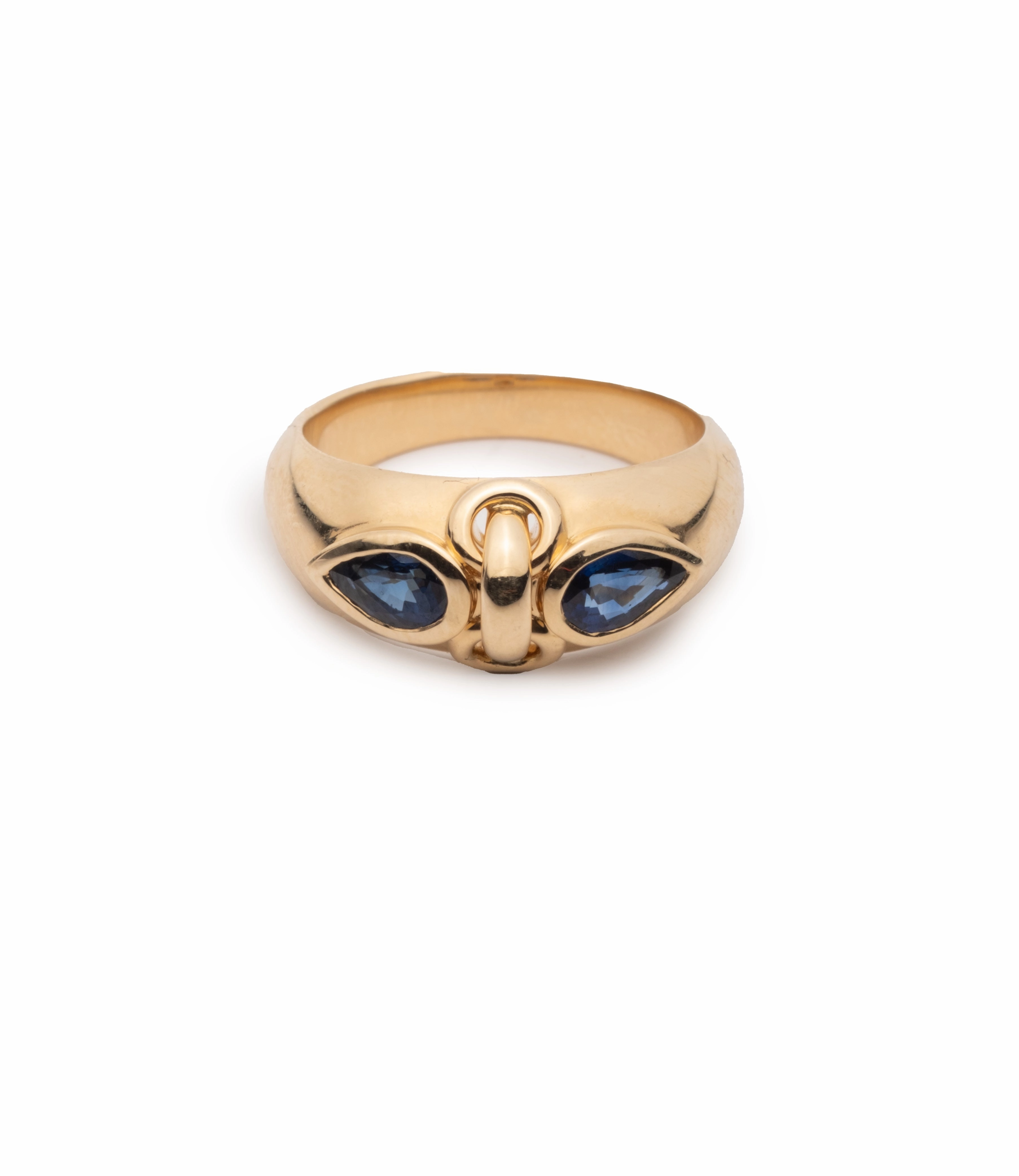 Forever & Always a Pair Blue Sapphire Ring : in Yellow Gold