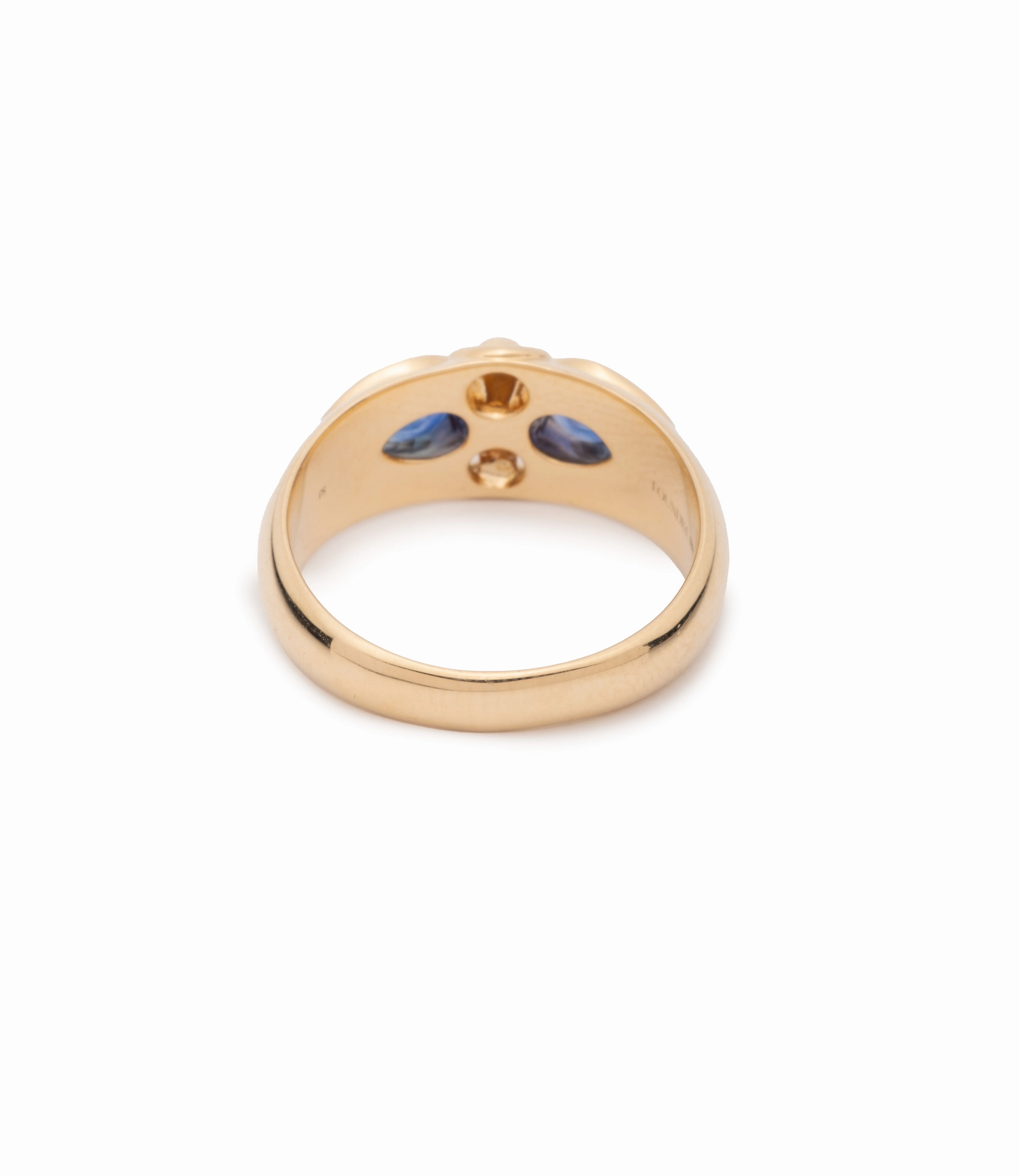 Forever & Always a Pair Blue Sapphire Ring : in Yellow Gold