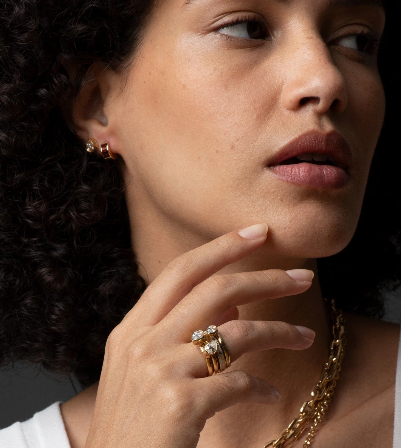 Forever & Always a Pair Diamond Bookend Ring : in Yellow Gold