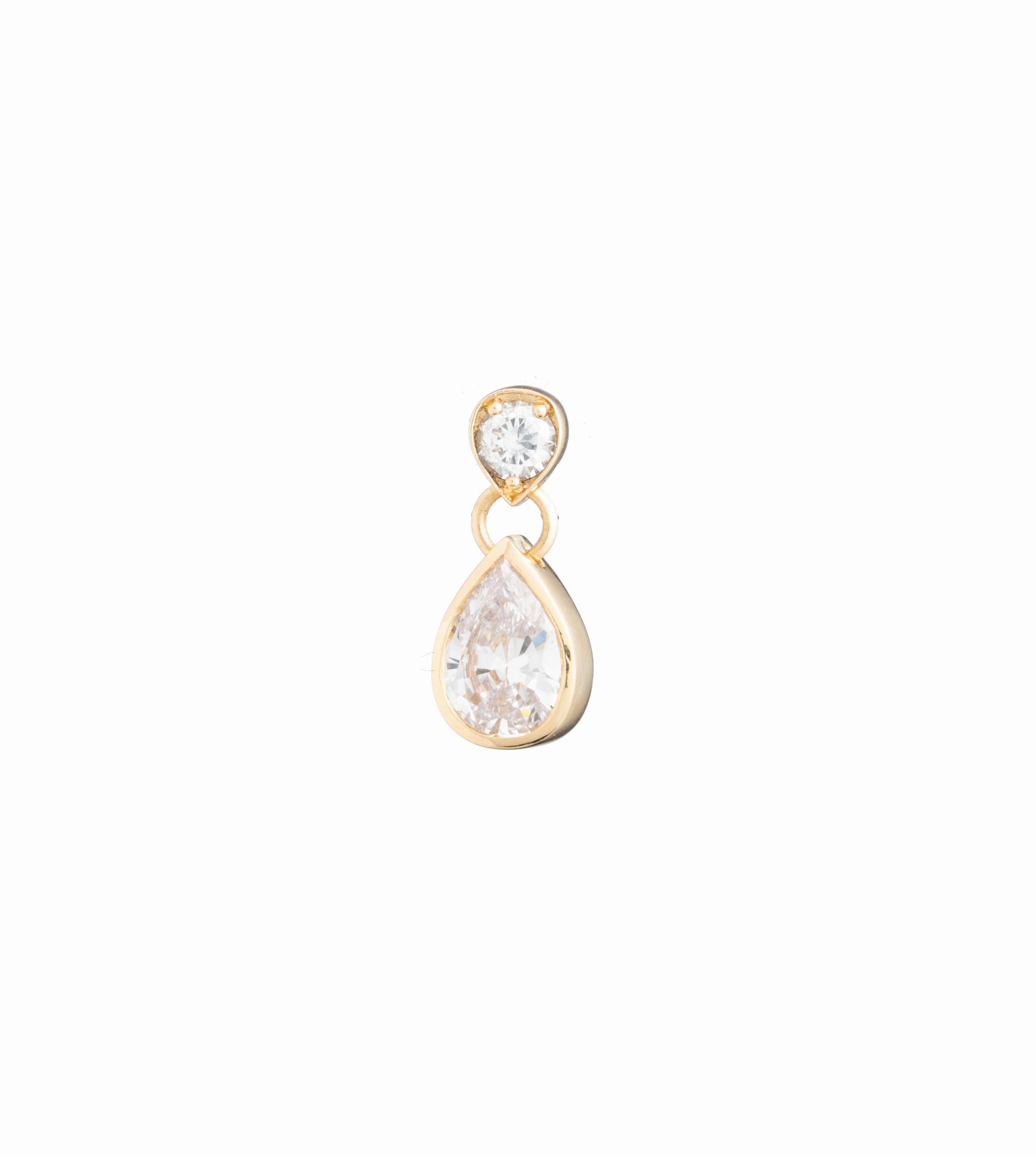 Forever & Always a Pair Double Drop Earring : in Yellow Gold with Pear Diamonds