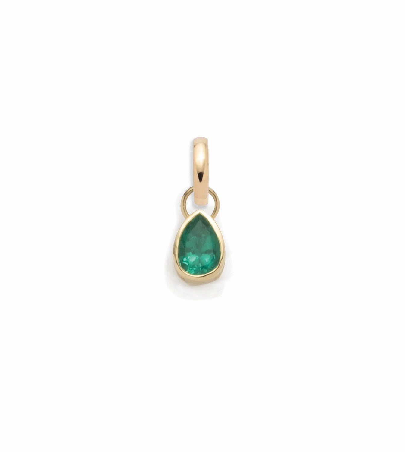 Forever & Always a Pair Emerald Pear Pendant : in Yellow Gold with an Annex Link