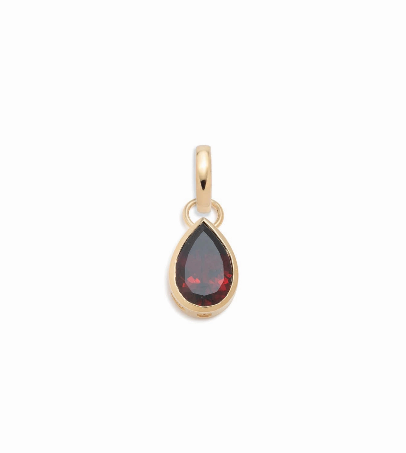 Forever & Always a Pair Garnet Pear Pendant : in Yellow Gold with an Annex Link