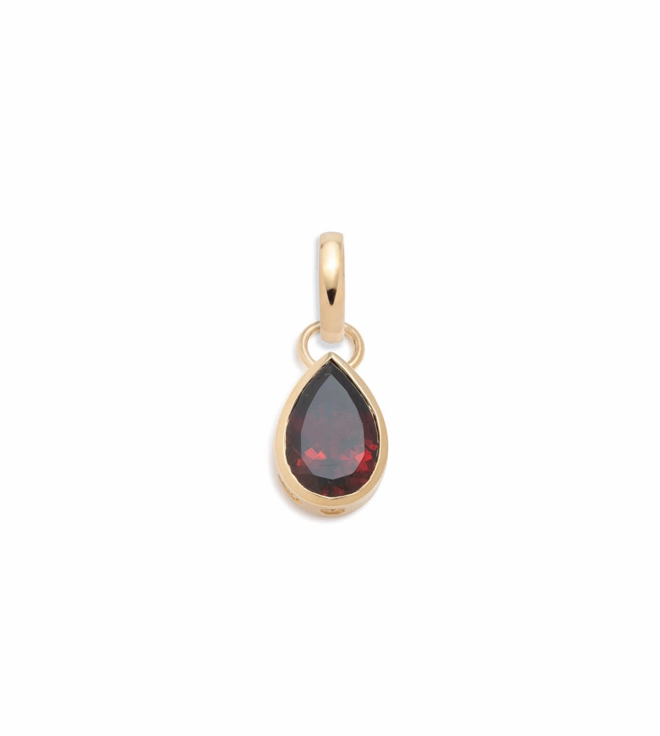 Forever & Always a Pair Garnet Pear Pendant : in Yellow Gold with an Annex Link