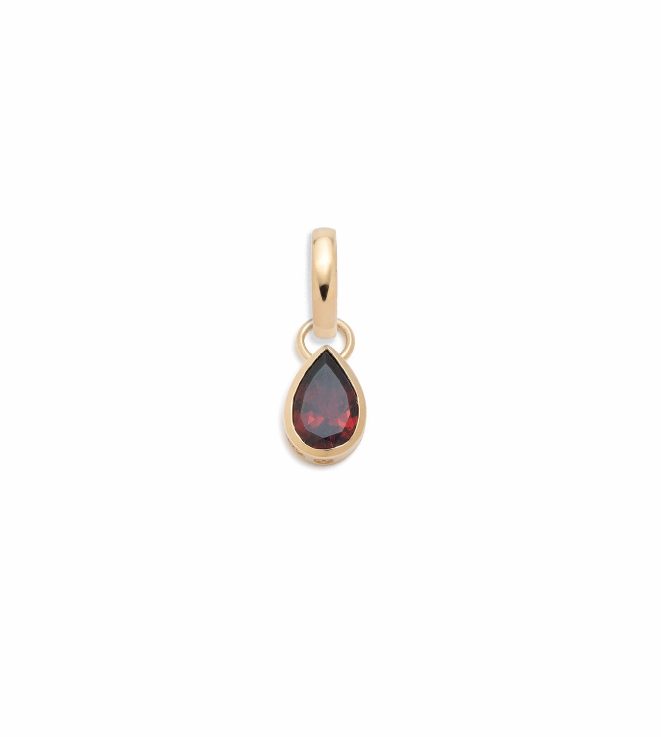 Forever & Always a Pair Garnet Pear Pendant : in Yellow Gold with an Annex Link