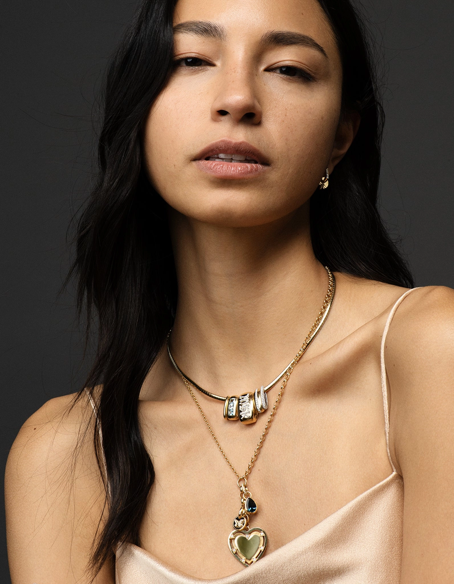 Forever & Always a Pair London Blue Topaz Pear Pendant : in Yellow Gold with an Annex Link