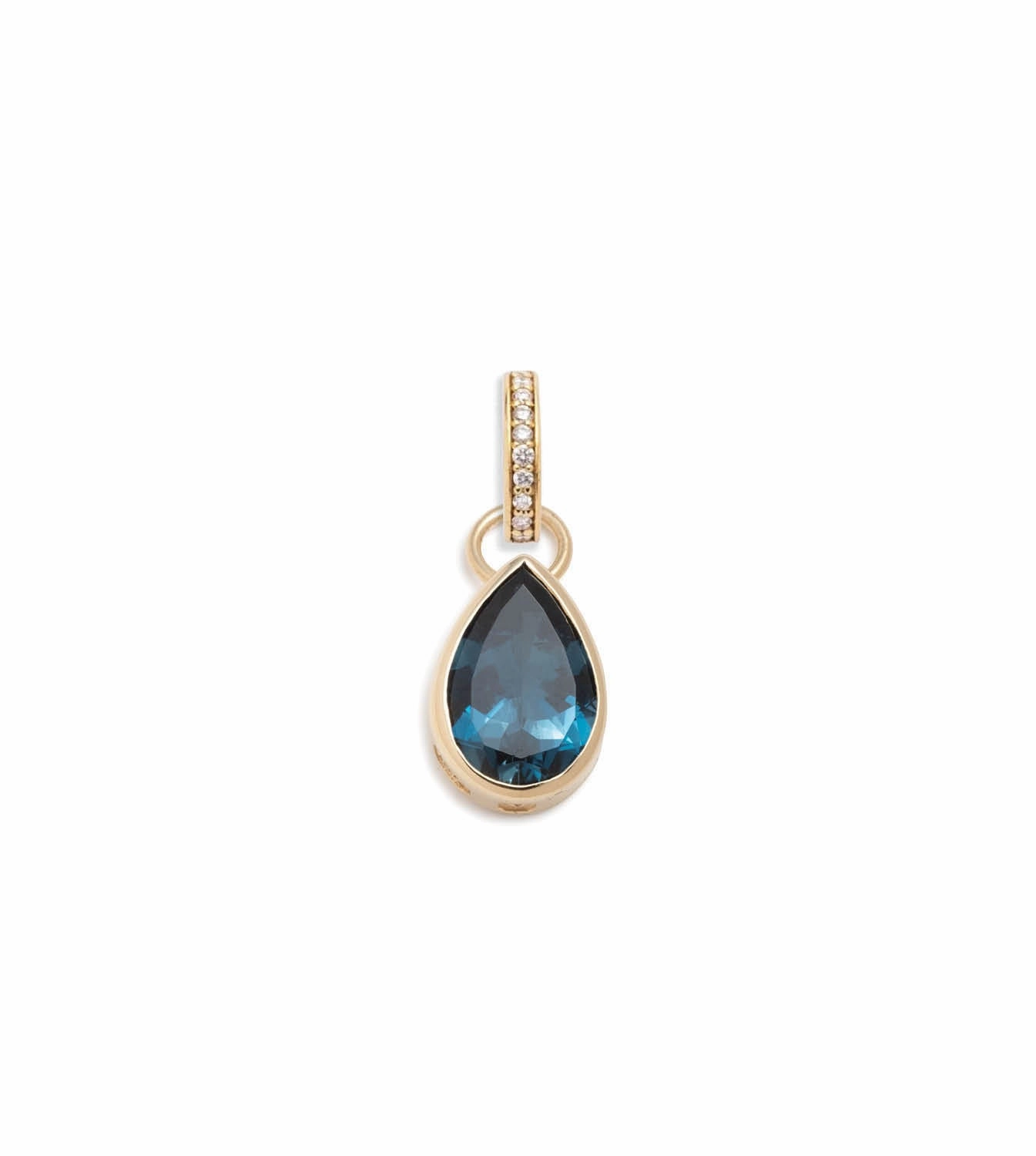 Forever & Always a Pair London Blue Topaz Pear Pendant : in Yellow Gold with an Annex Link