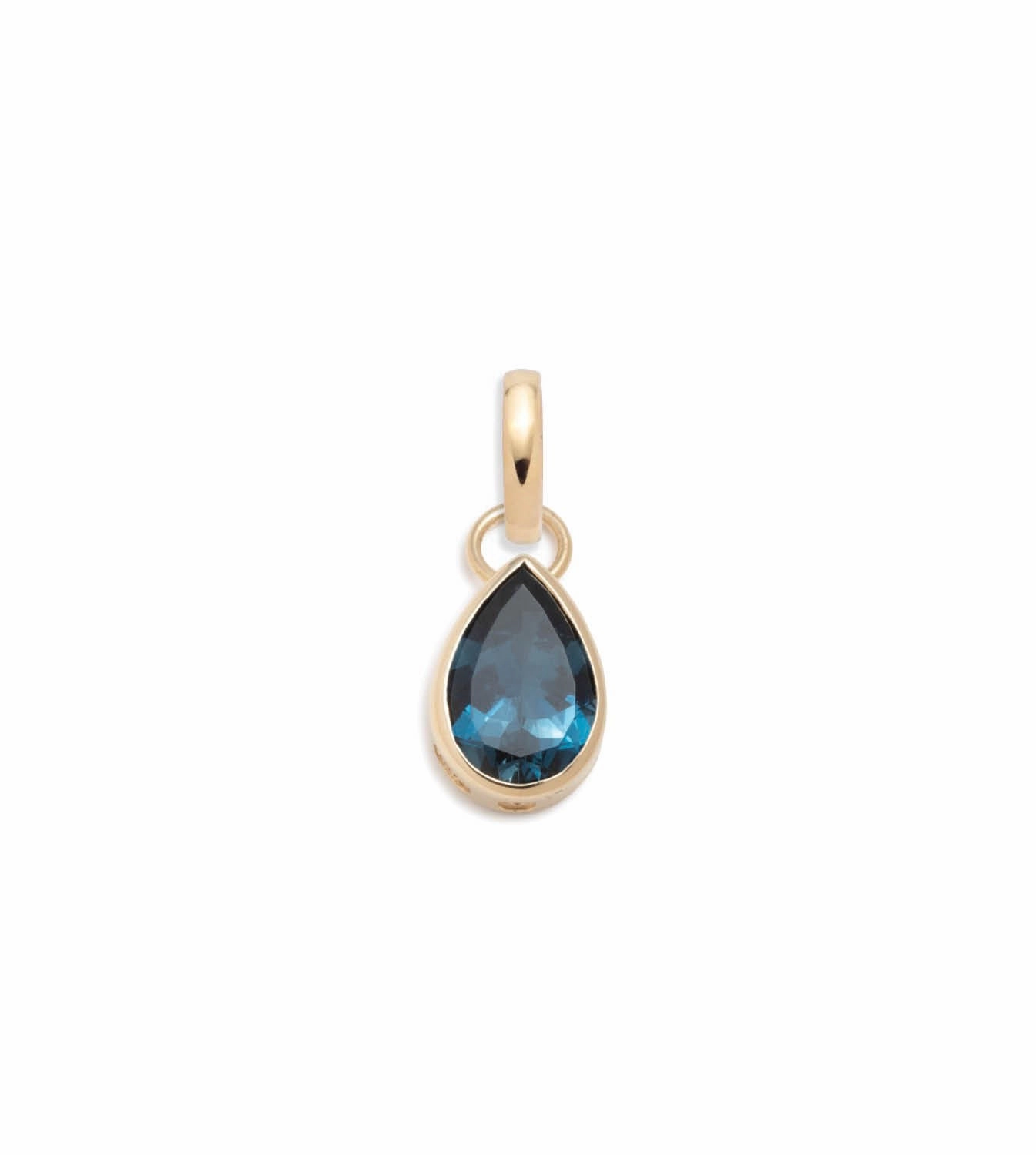 Forever & Always a Pair London Blue Topaz Pear Pendant : in Yellow Gold with an Annex Link
