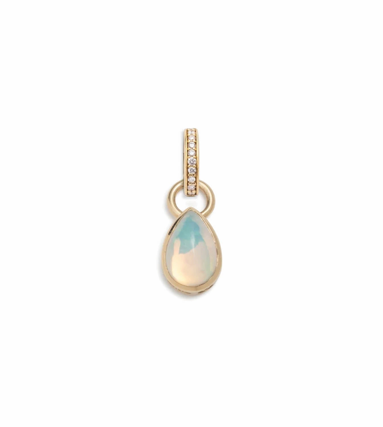 Forever & Always a Pair Opal Pear Pendant : in Yellow Gold with an Annex Link