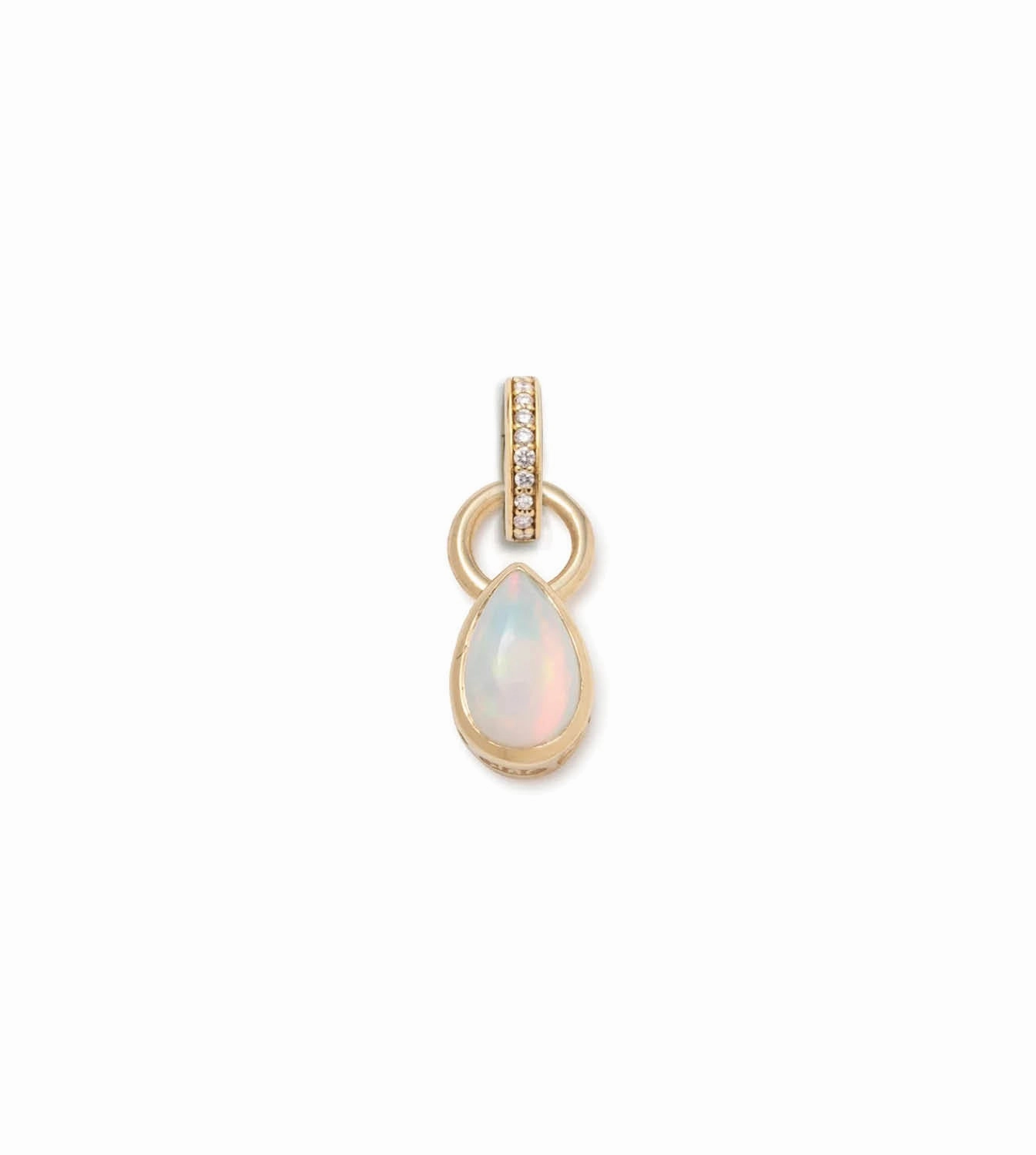 Forever & Always a Pair Opal Pear Pendant : in Yellow Gold with an Annex Link