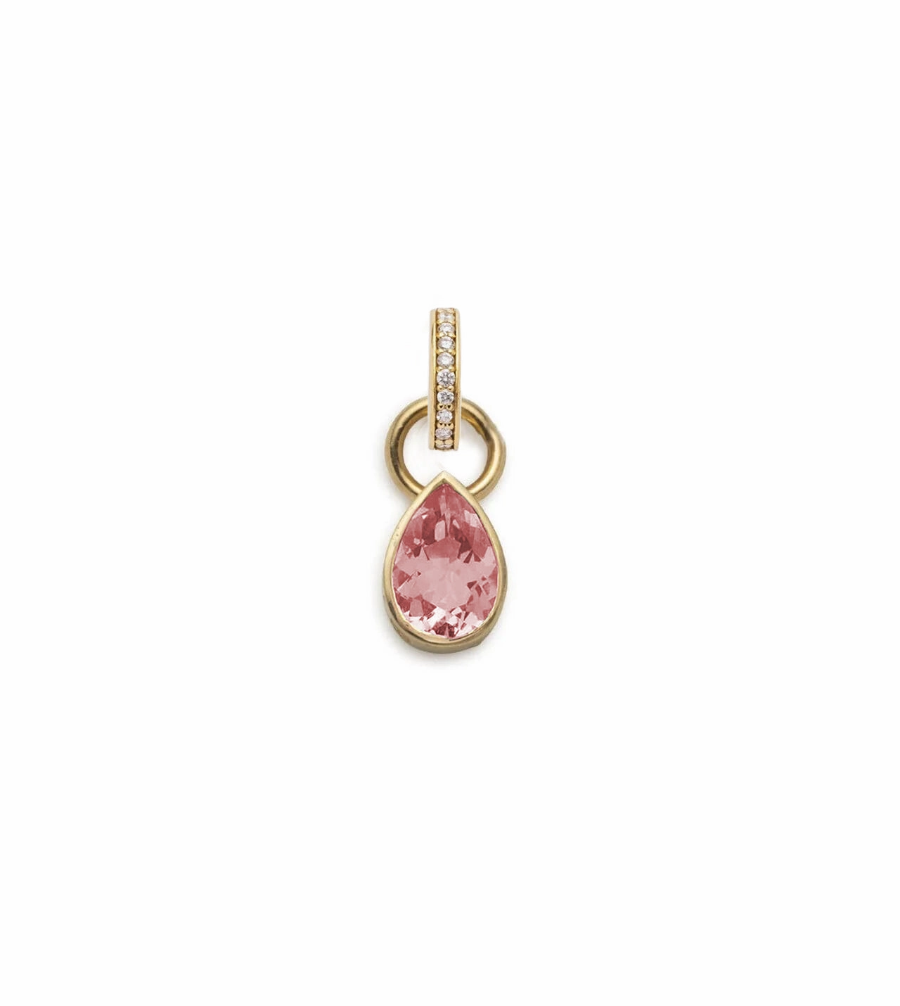 Forever & Always a Pair Pink Tourmaline Pear Pendant : in Yellow Gold with an Annex Link