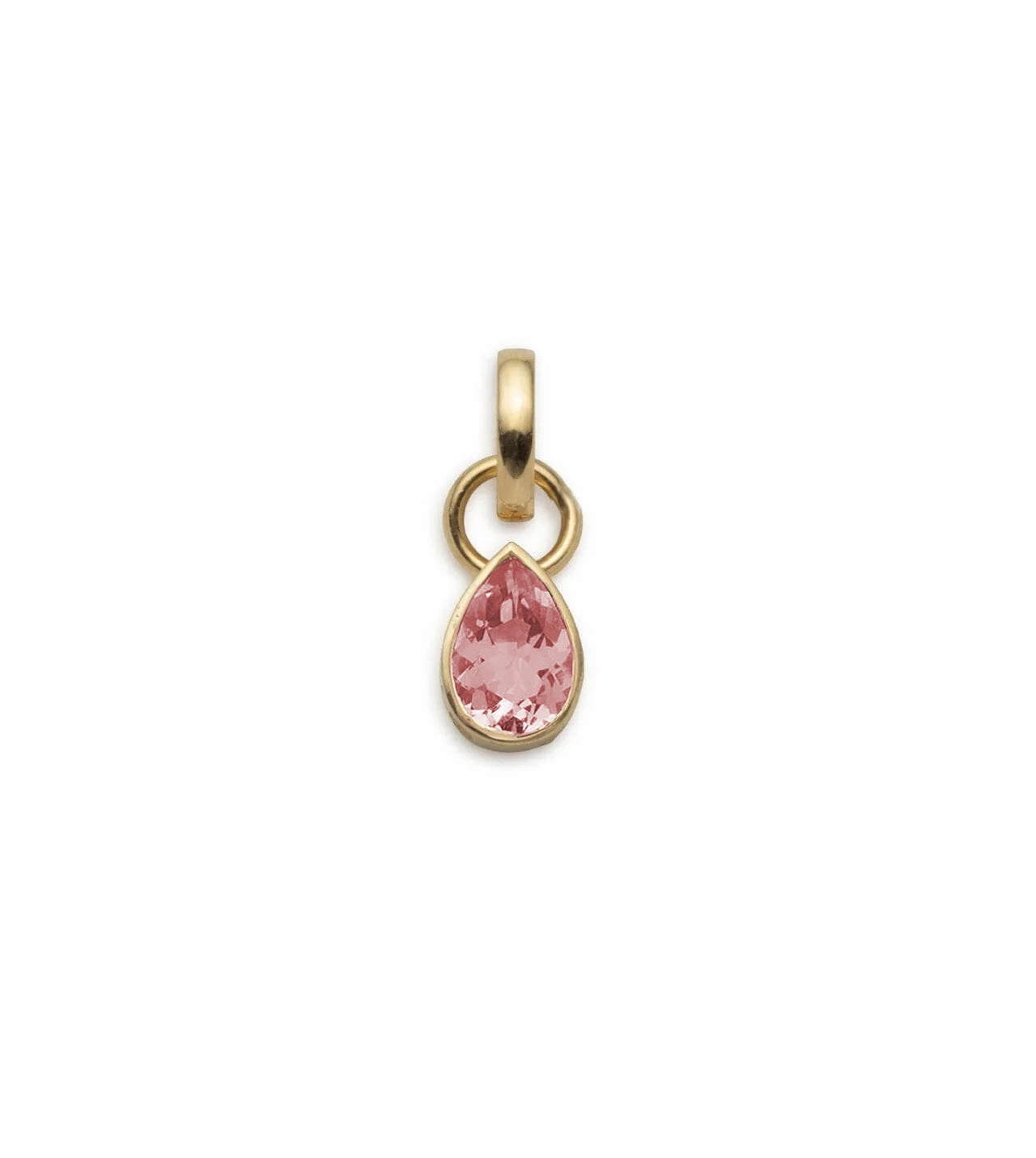 Forever & Always a Pair Pink Tourmaline Pear Pendant : in Yellow Gold with an Annex Link