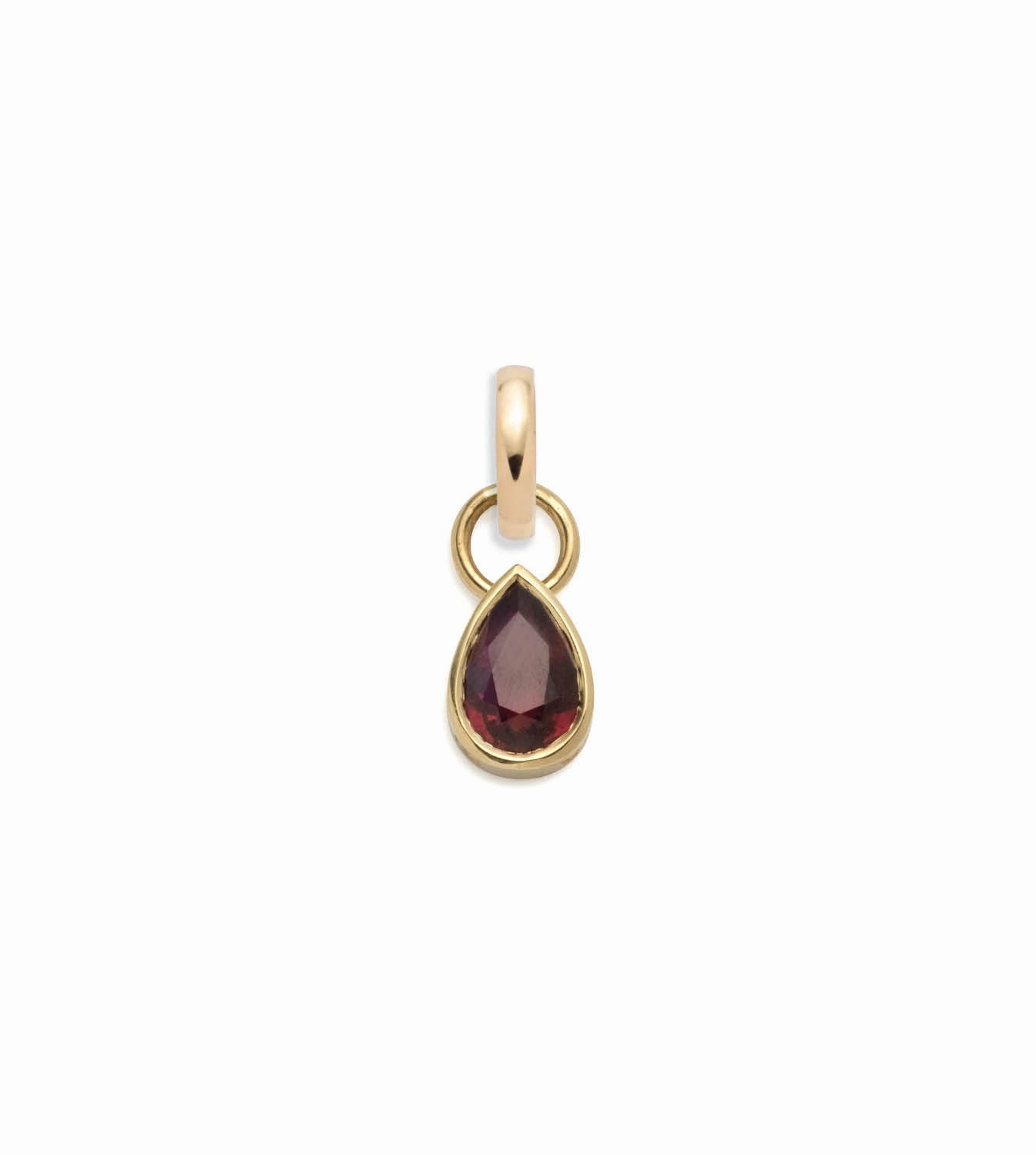 Forever & Always a Pair Ruby Pear Pendant : in Yellow Gold with an Annex Link