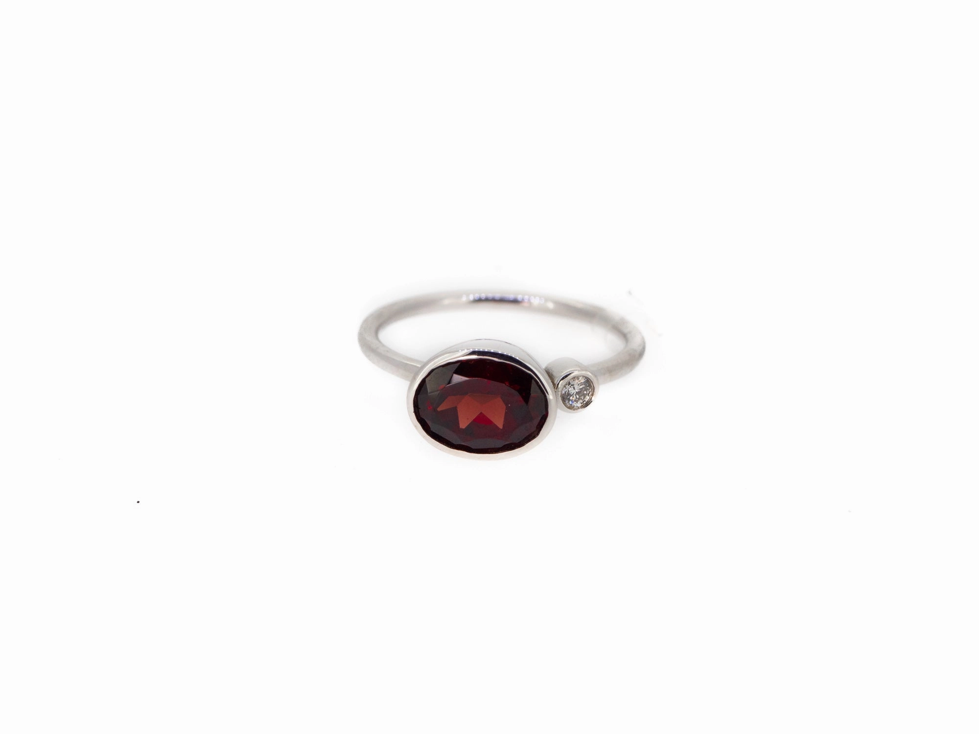 Garnet & Diamond Pair Ring