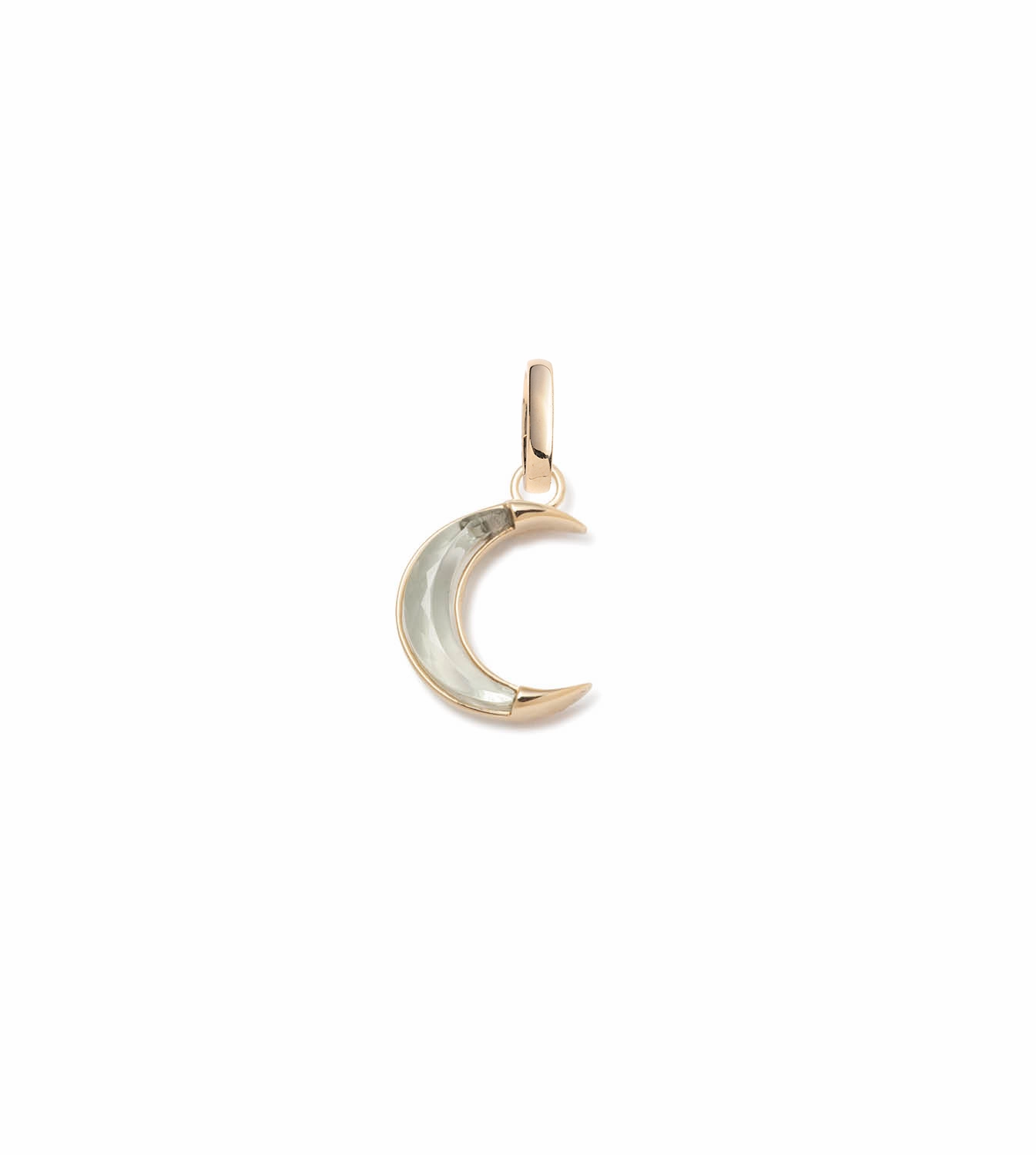 Gemstone Crescent - Karma : 15mm Medallion Prasiolite with Annex Link