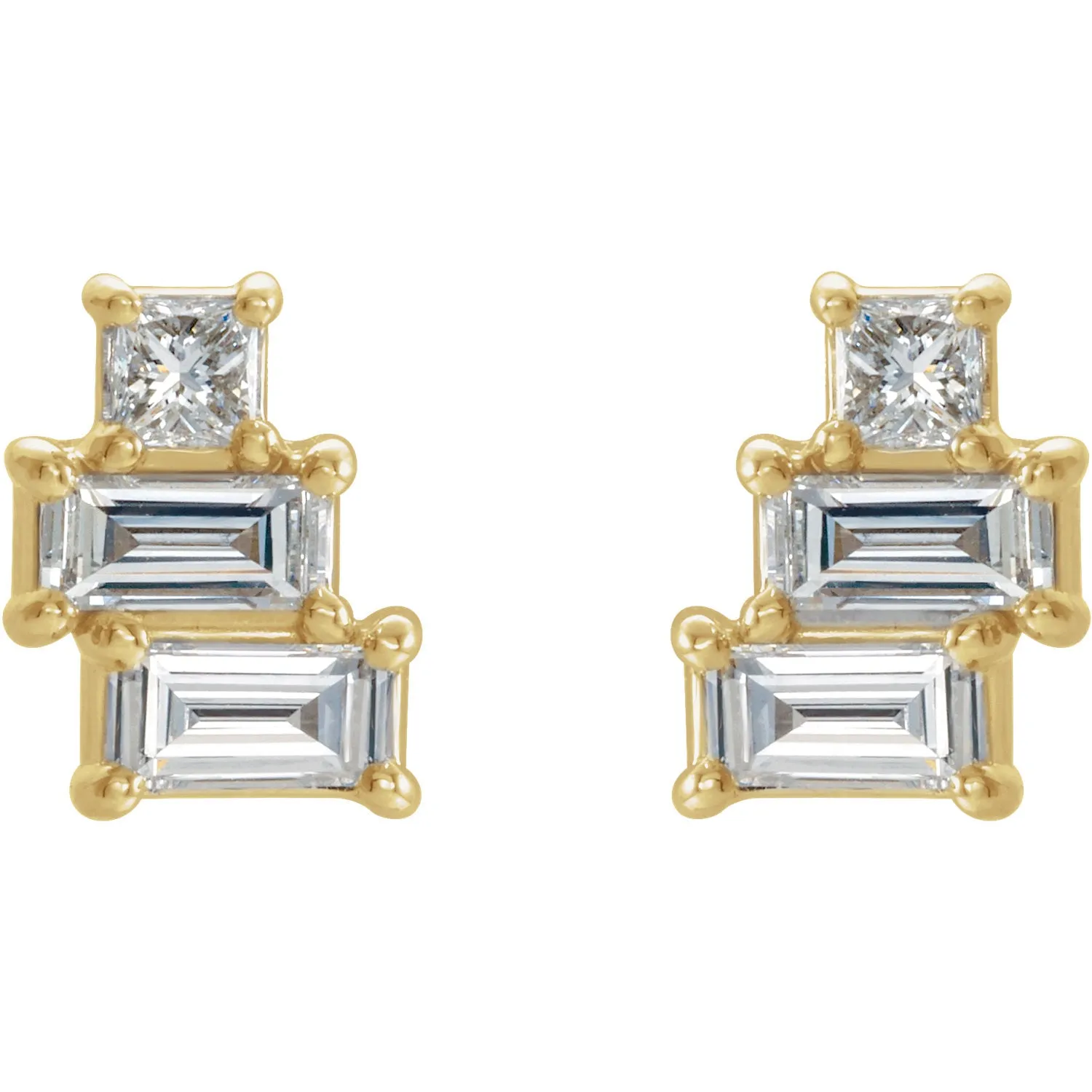 Geo Diamond Stack Earrings