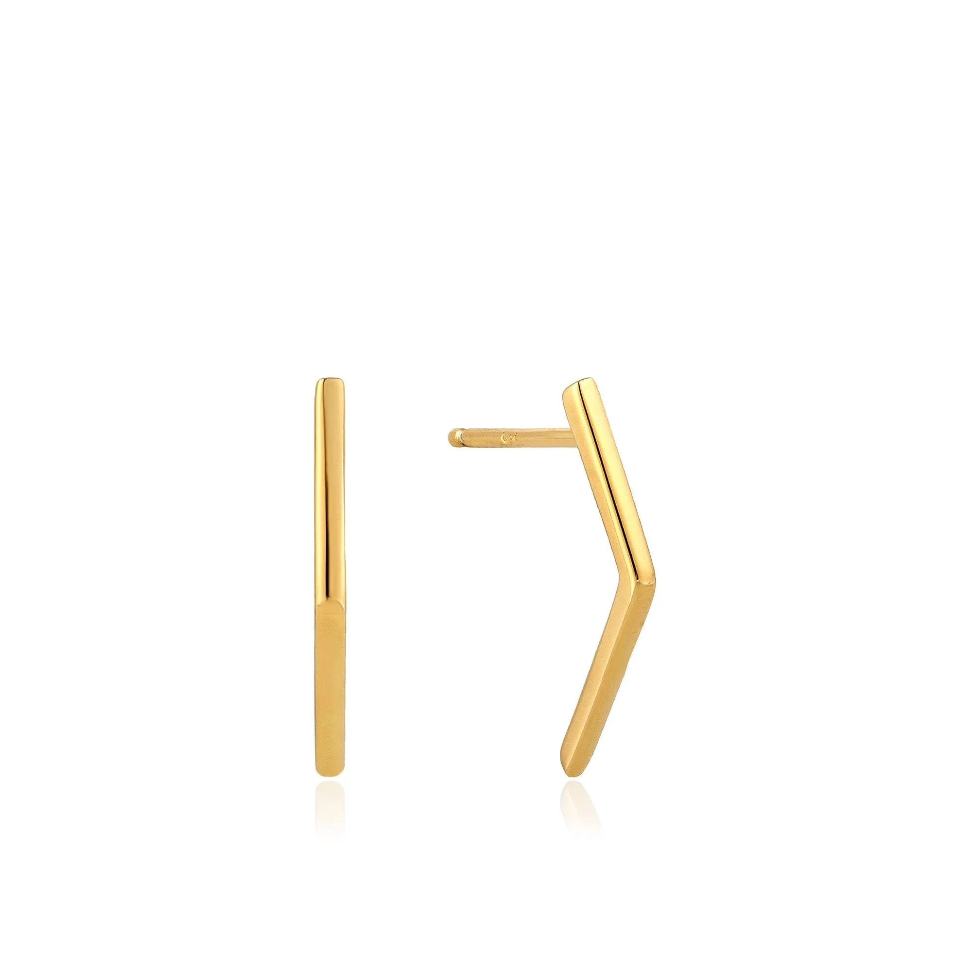 Gold Bar Stud Earrings
