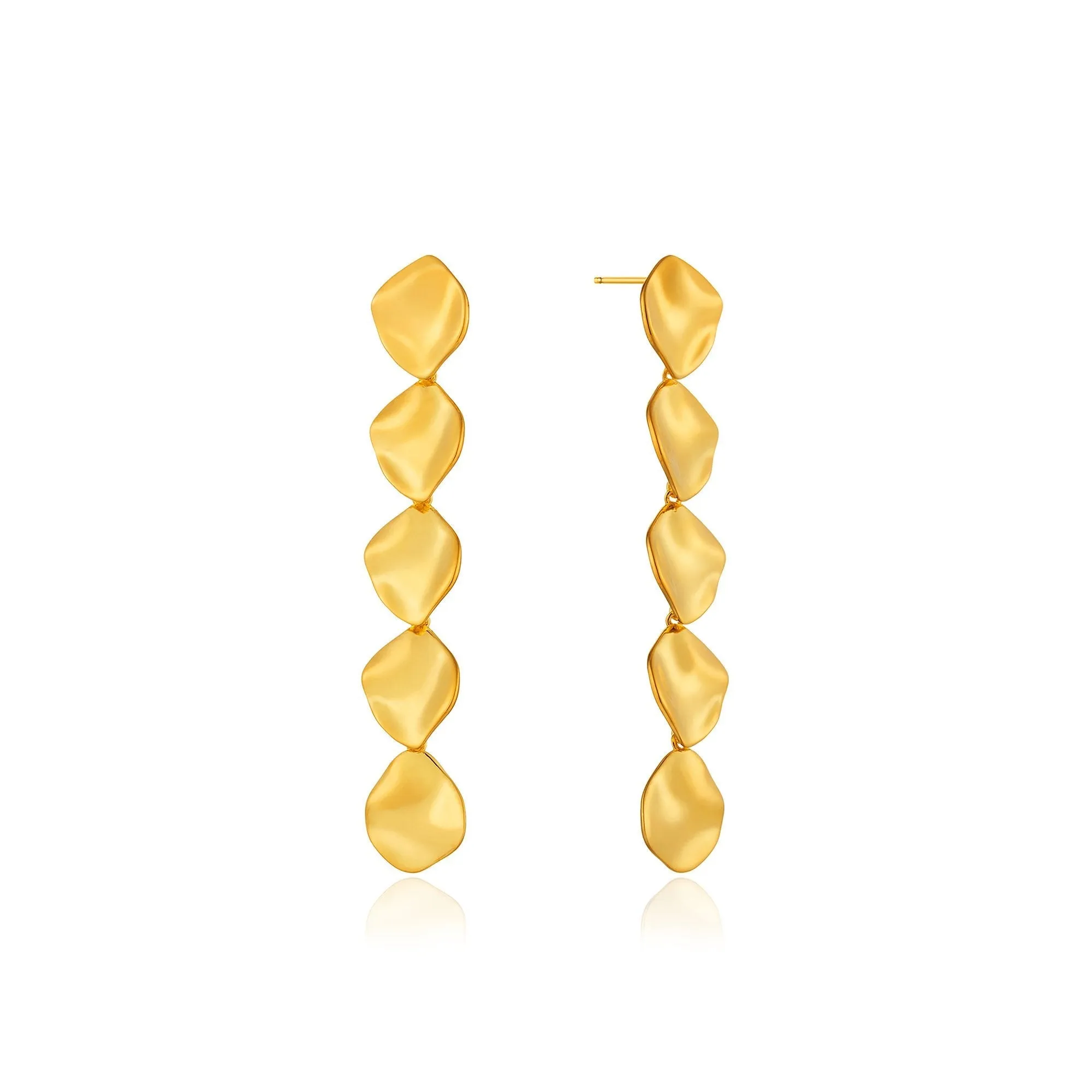 Gold Crush Multiple Discs Drop Earrings