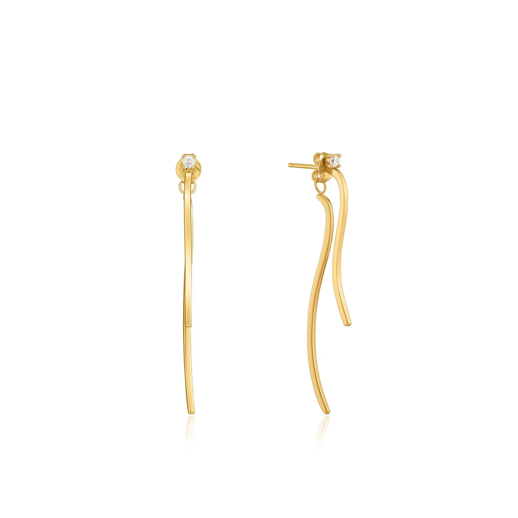 Gold Curve Drop Bar Ear Jackets