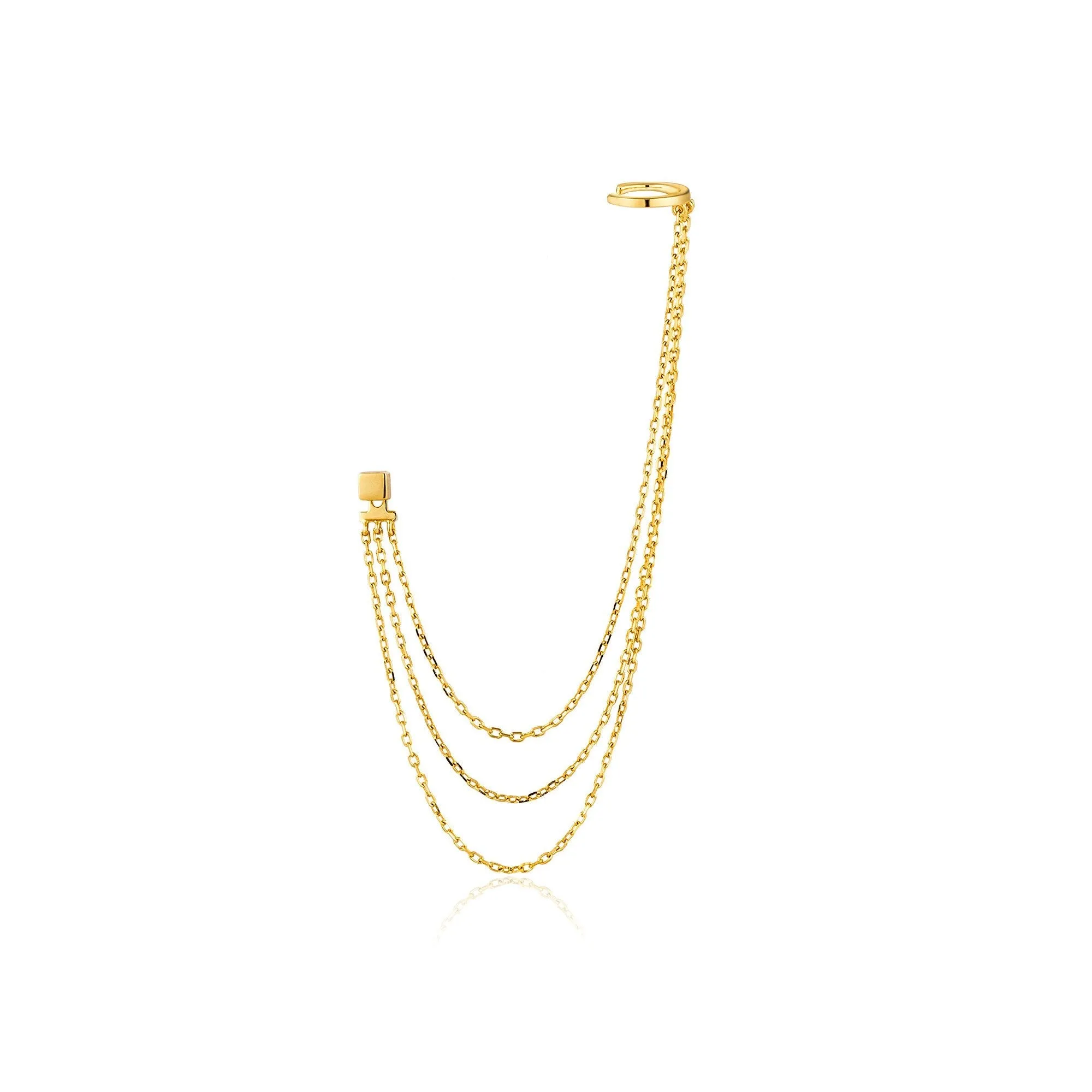 Gold Draping Swing Ear Cuff