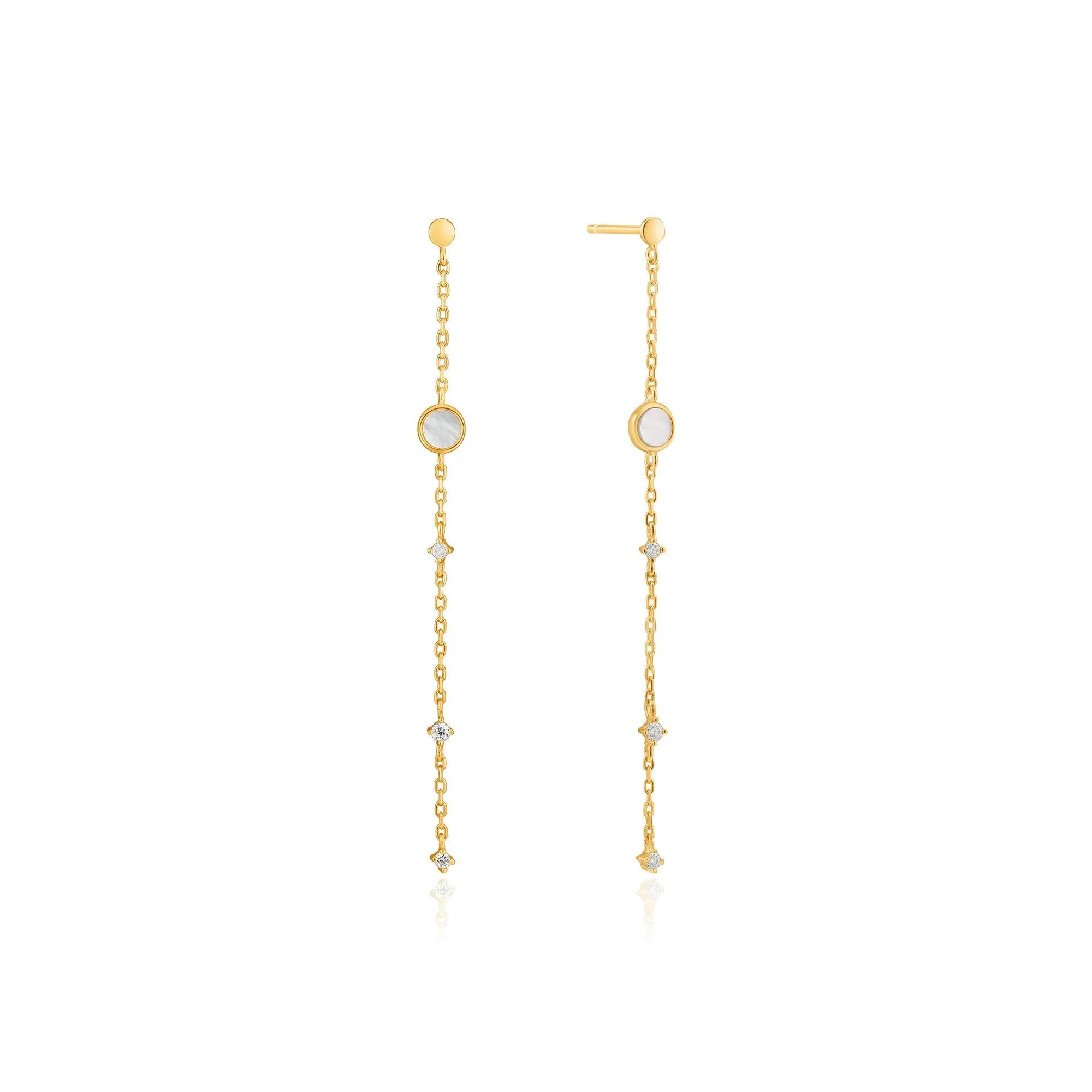 Gold Mother Of Pearl Drop Earrings