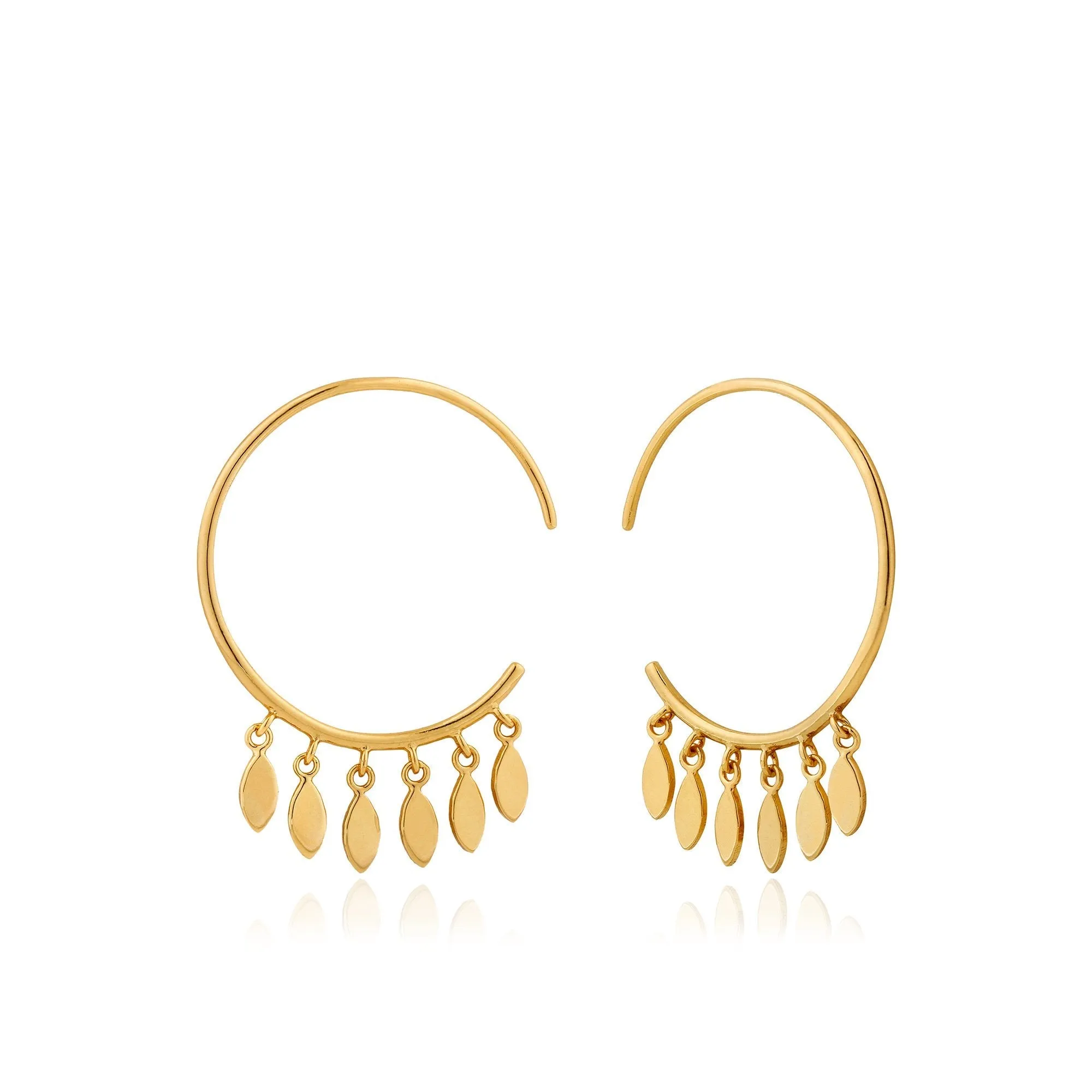 Gold Multi-Drop Hoop Earrings
