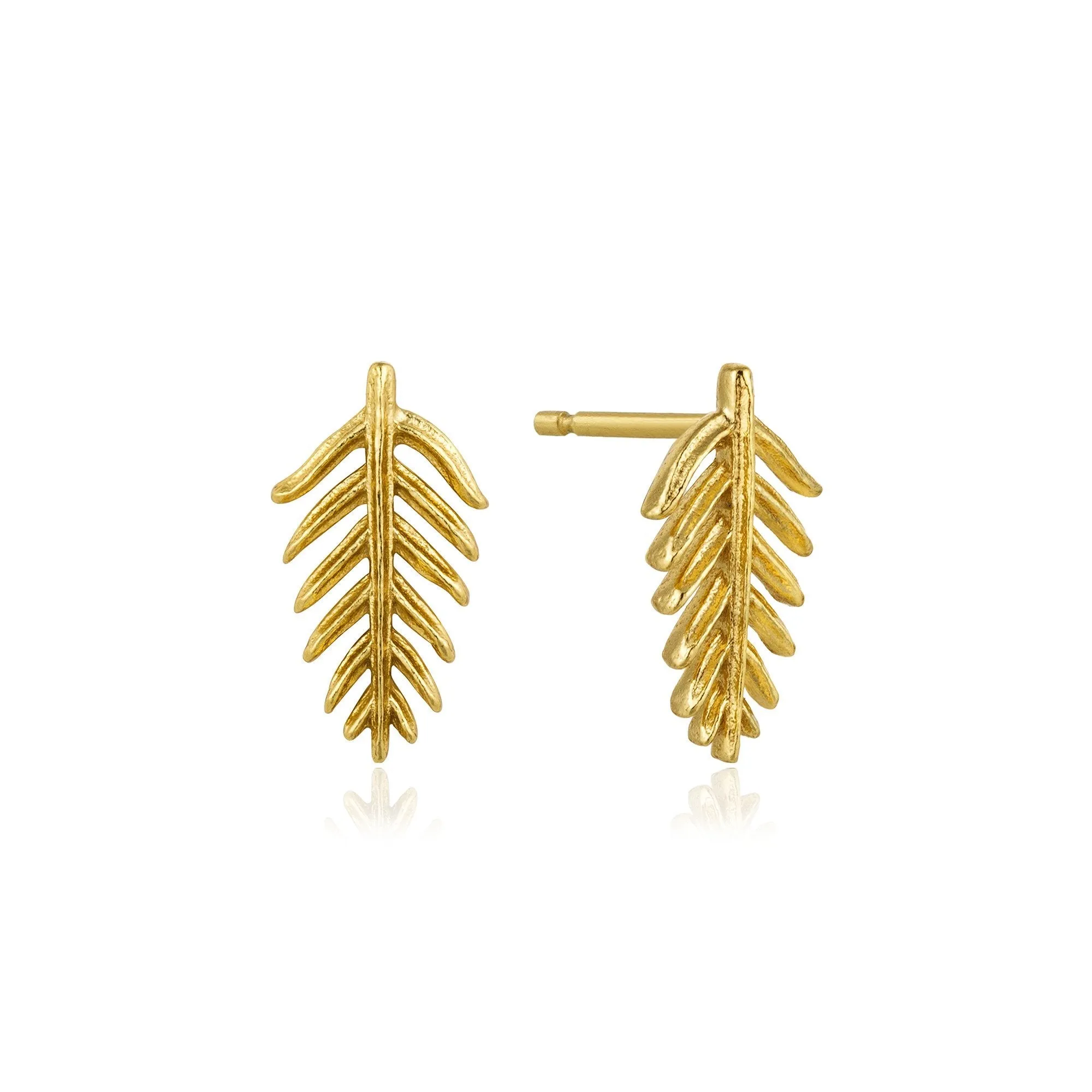 Gold Palm Stud Earrings