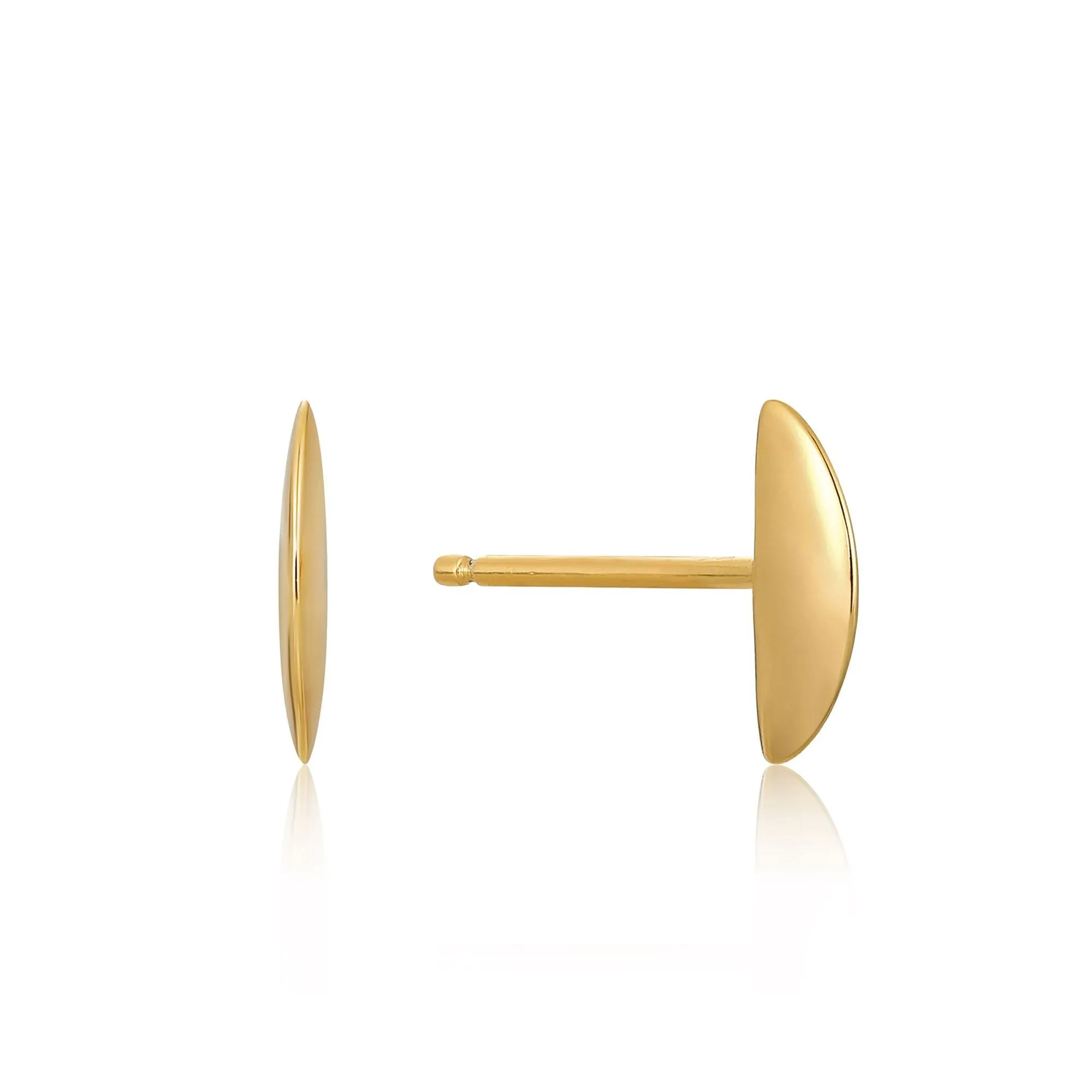 Gold Semi-Circle Stud Earrings