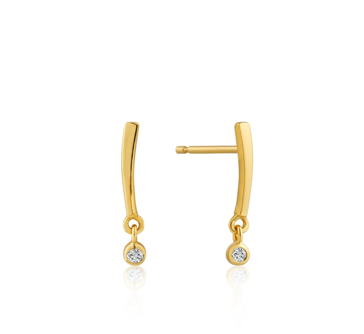 Gold Shimmer Bar Stud Earrings