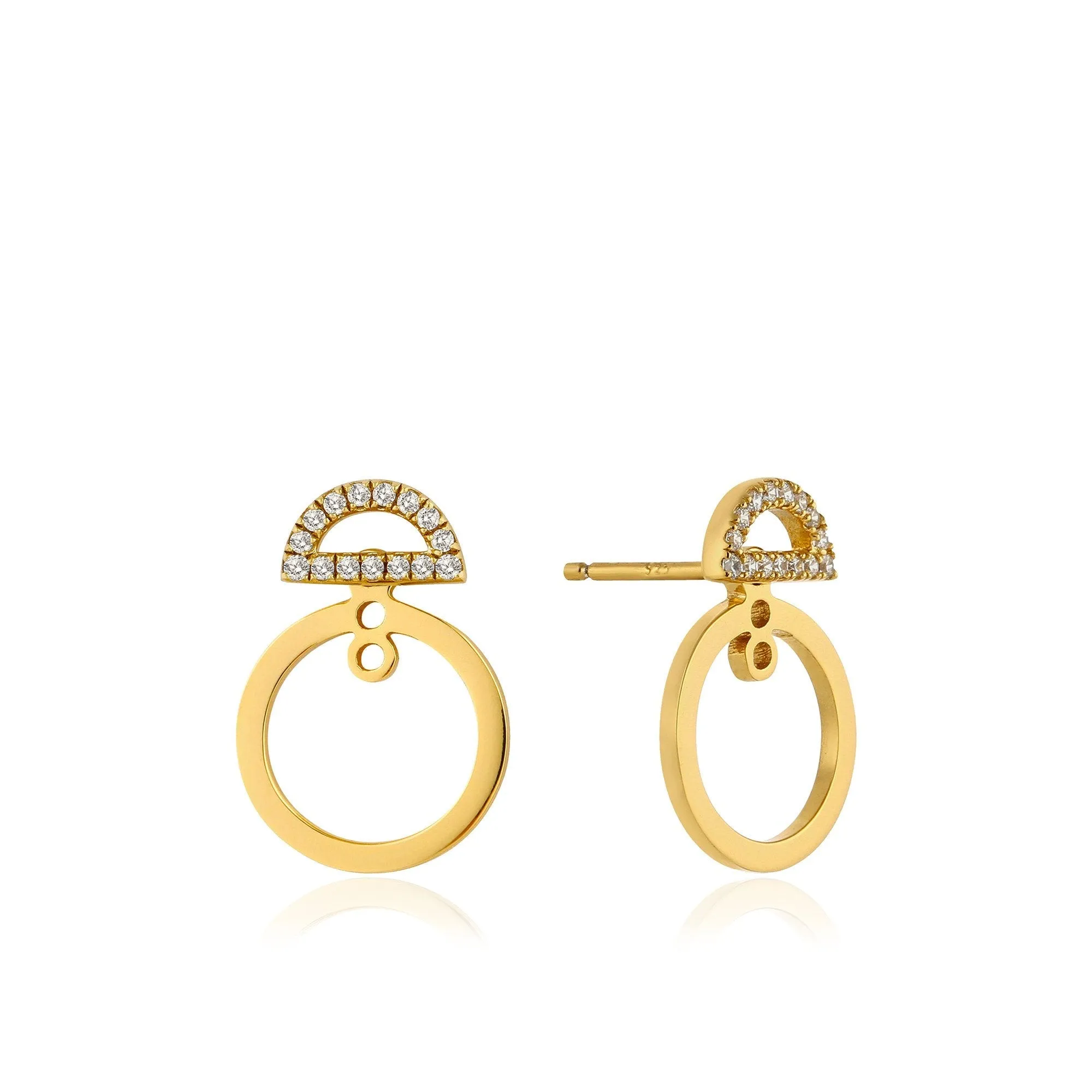 Gold Shimmer Pav Hoop Ear Jackets