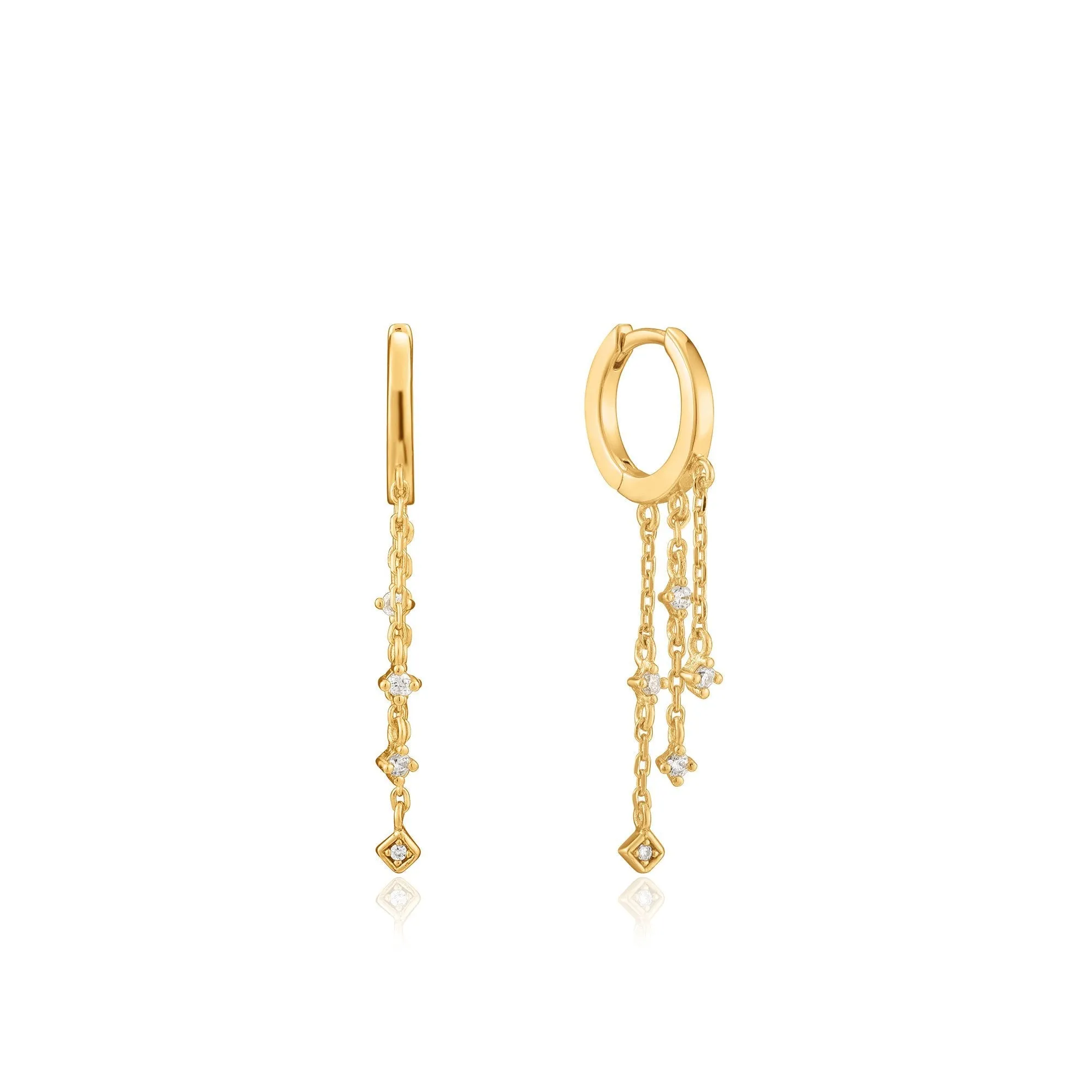 Gold Sparkle Cascade Huggie Hoops