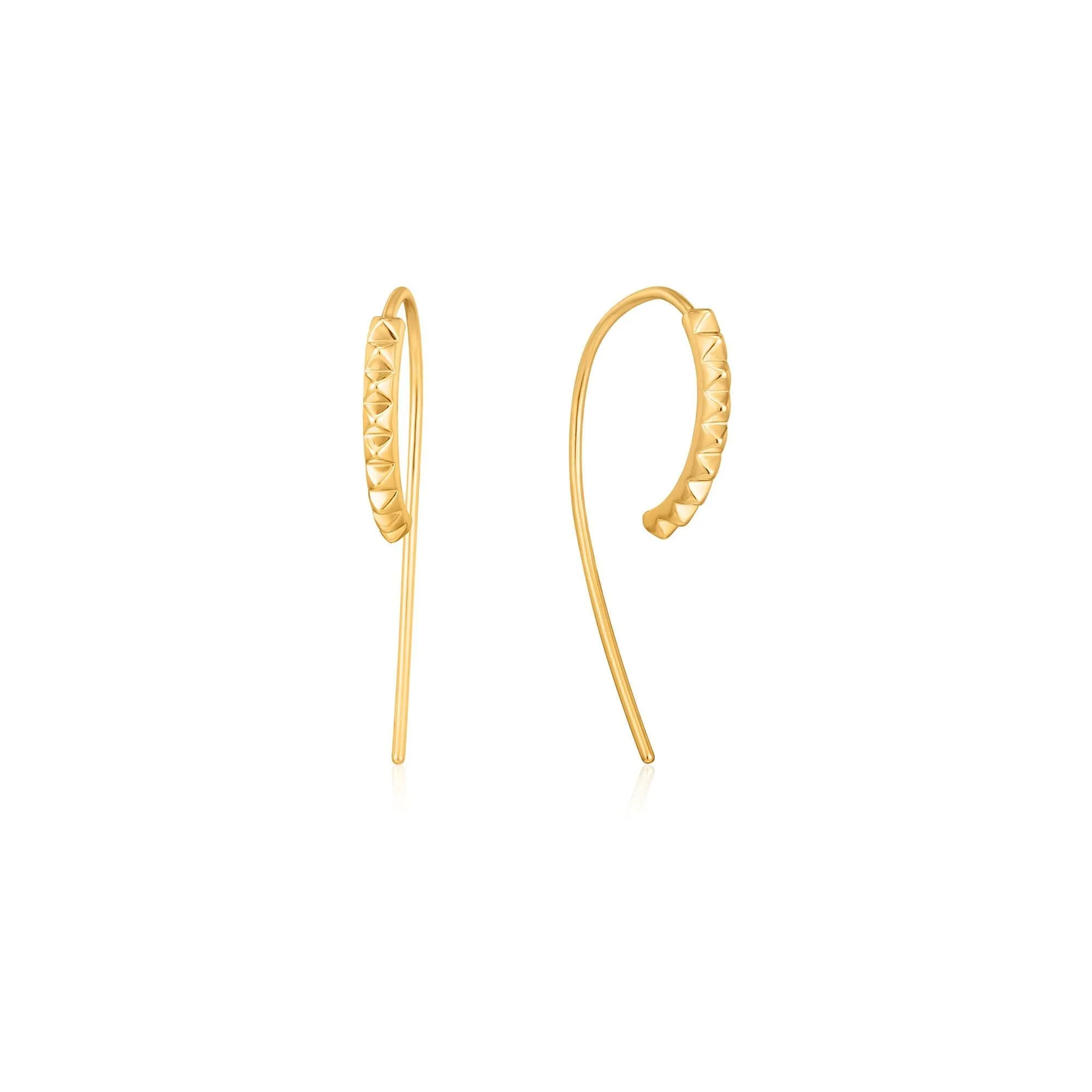 Gold Spike Solid Drop Earrings