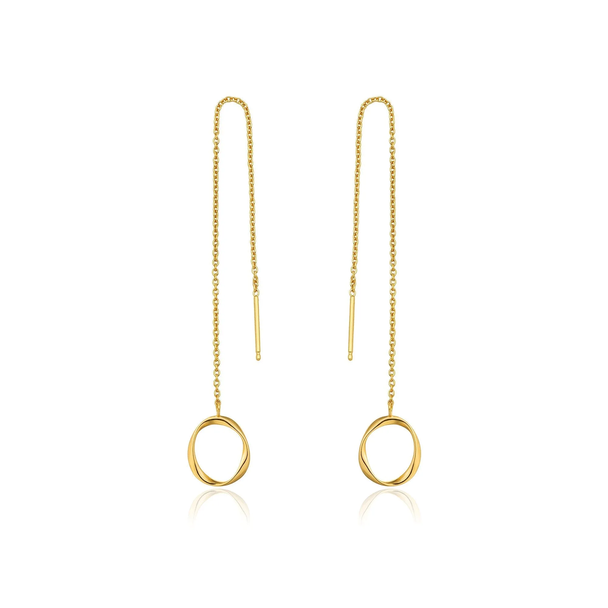 Gold Swirl Threader Earrings