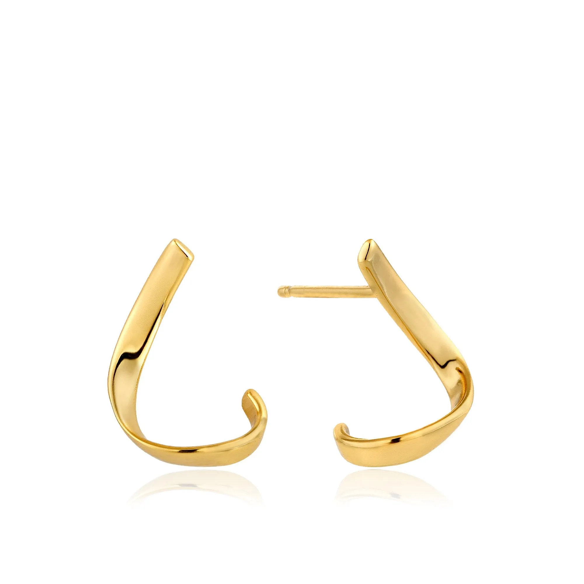 Gold Twist Stud Earrings